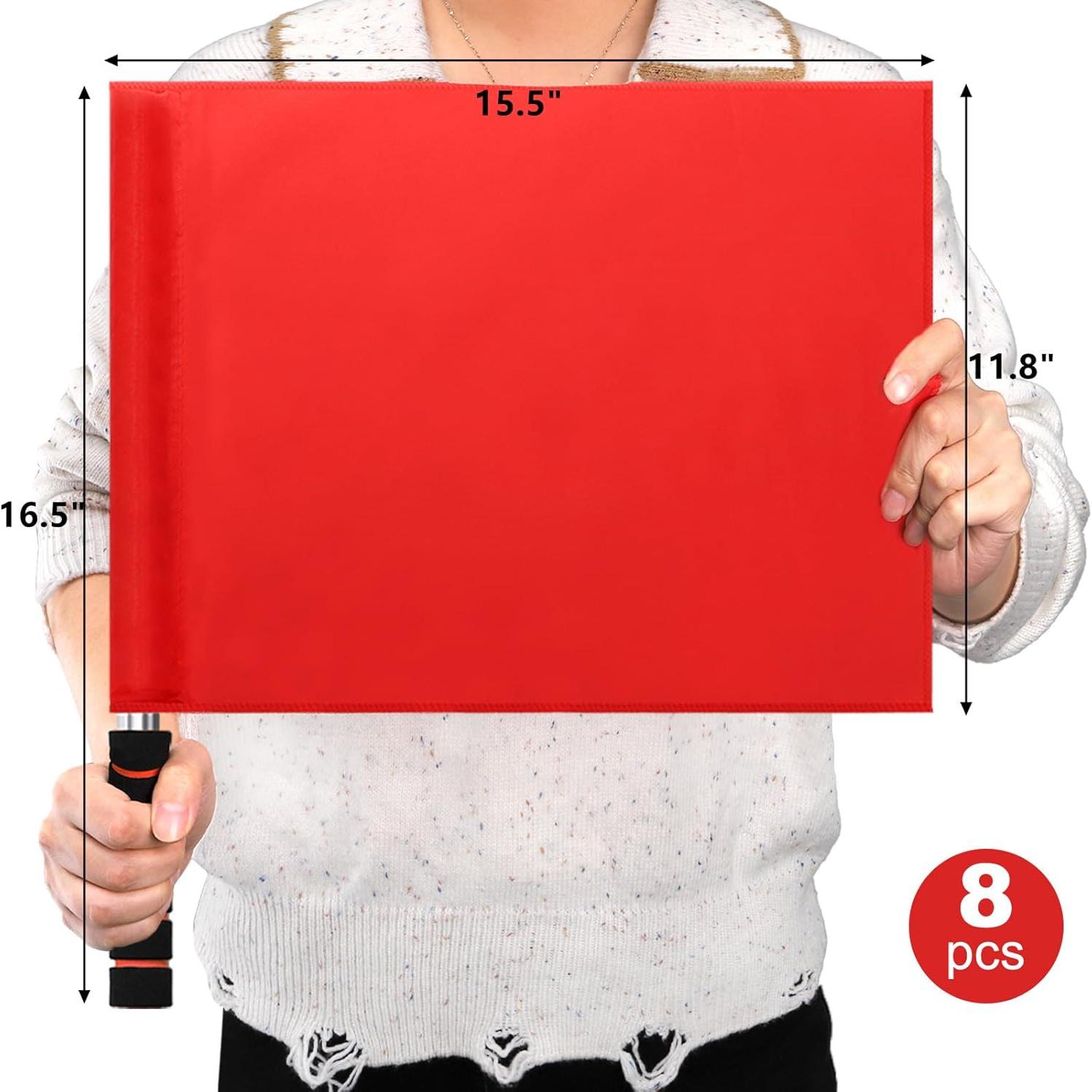 Banderas de Juez de Línea DEAYOU 8 PCS Roja 39.4x29.9cm