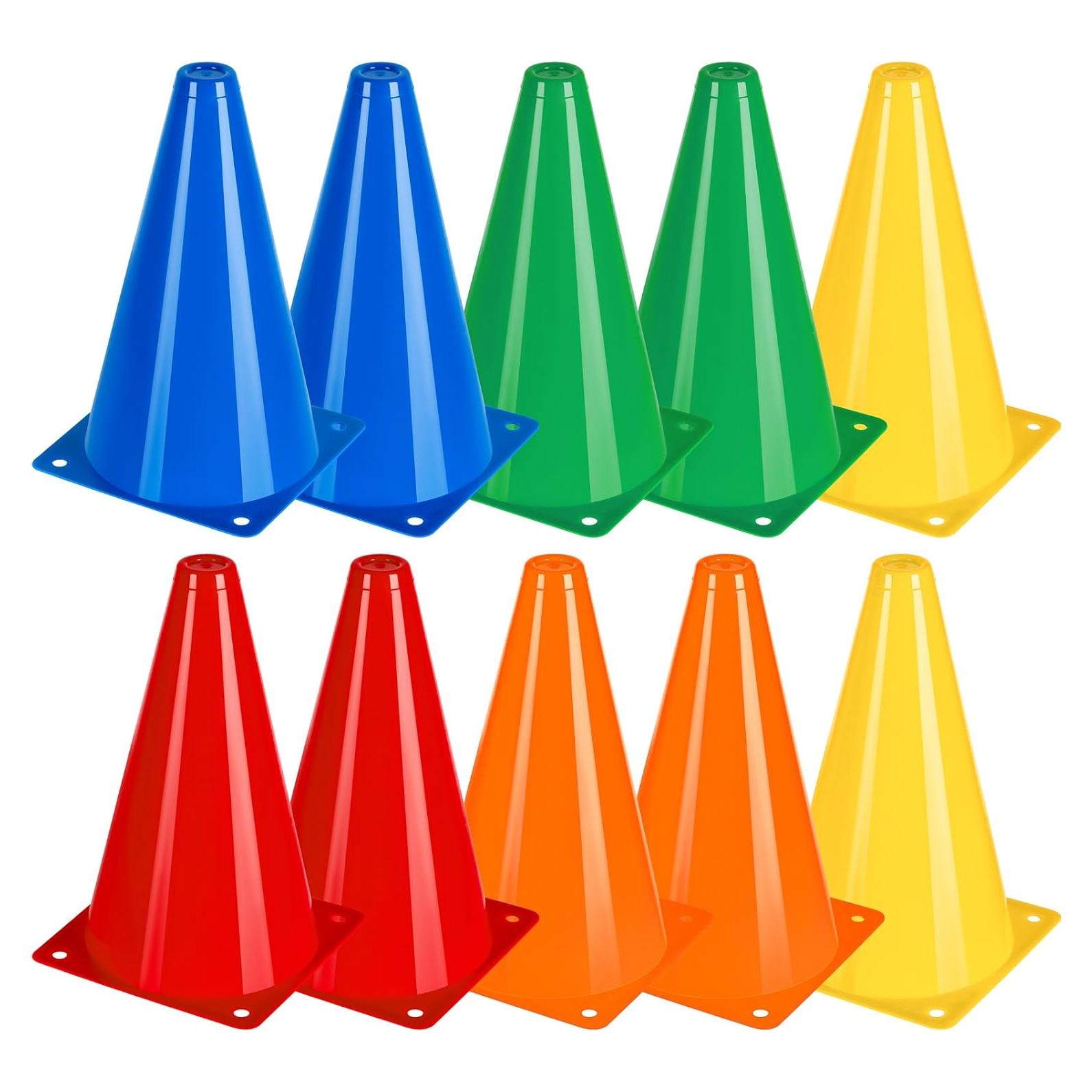 Conos de Tráfico BiAnYC de Plástico 7" - Set de 10 Pzs Colores Vivos