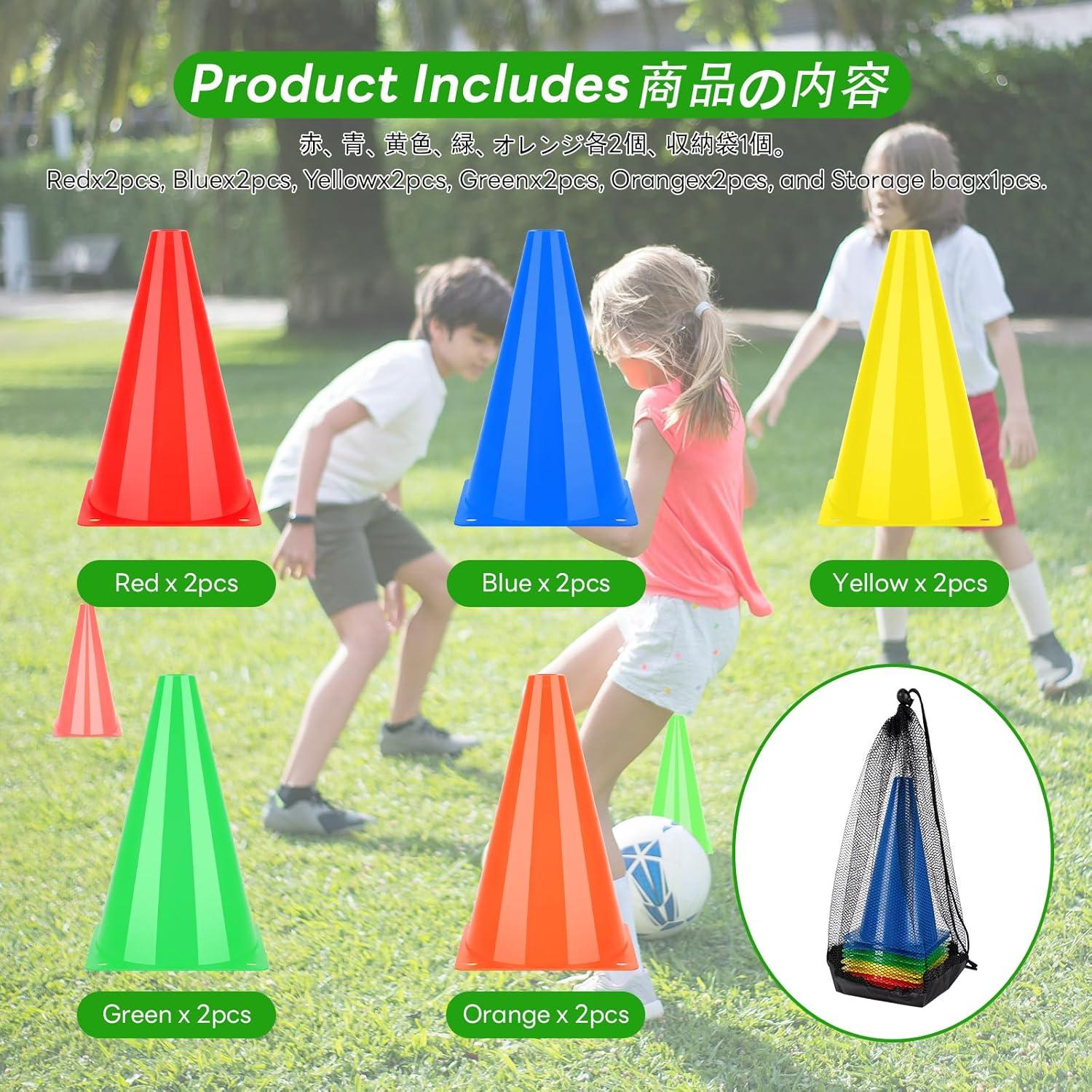 Conos de Tráfico BiAnYC de Plástico 7" - Set de 10 Pzs Colores Vivos