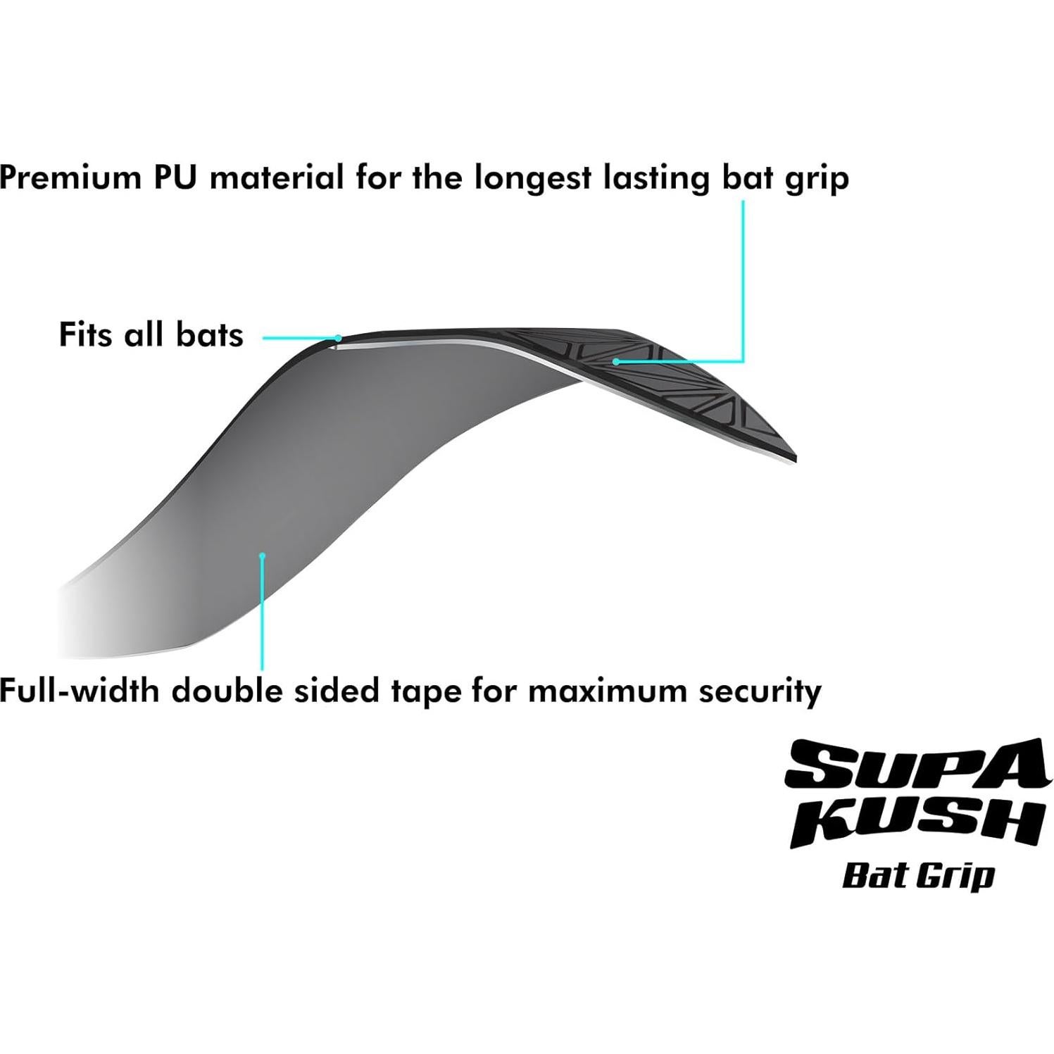 Empuñadura de Bate de Béisbol Supacaz SupaKush 1.75mm Aceite Brillante