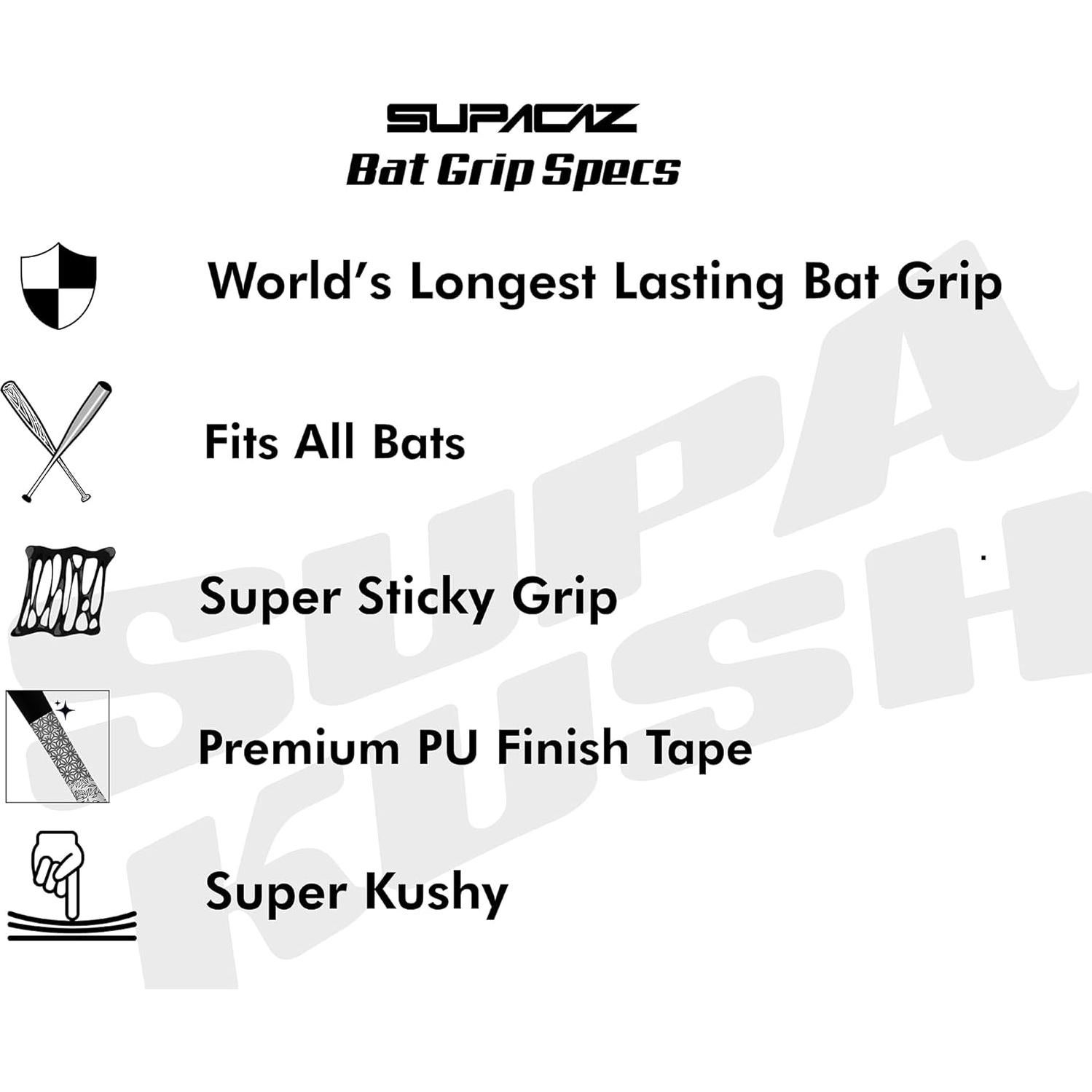 Empuñadura de Bate de Béisbol Supacaz SupaKush 1.75mm Aceite Brillante