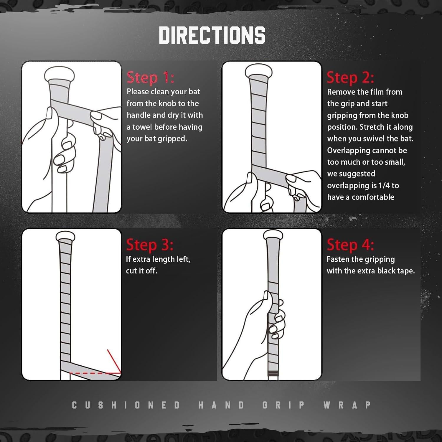 Cinta de Agarre Gonex para Bate de Béisbol 1020mm Antideslizante