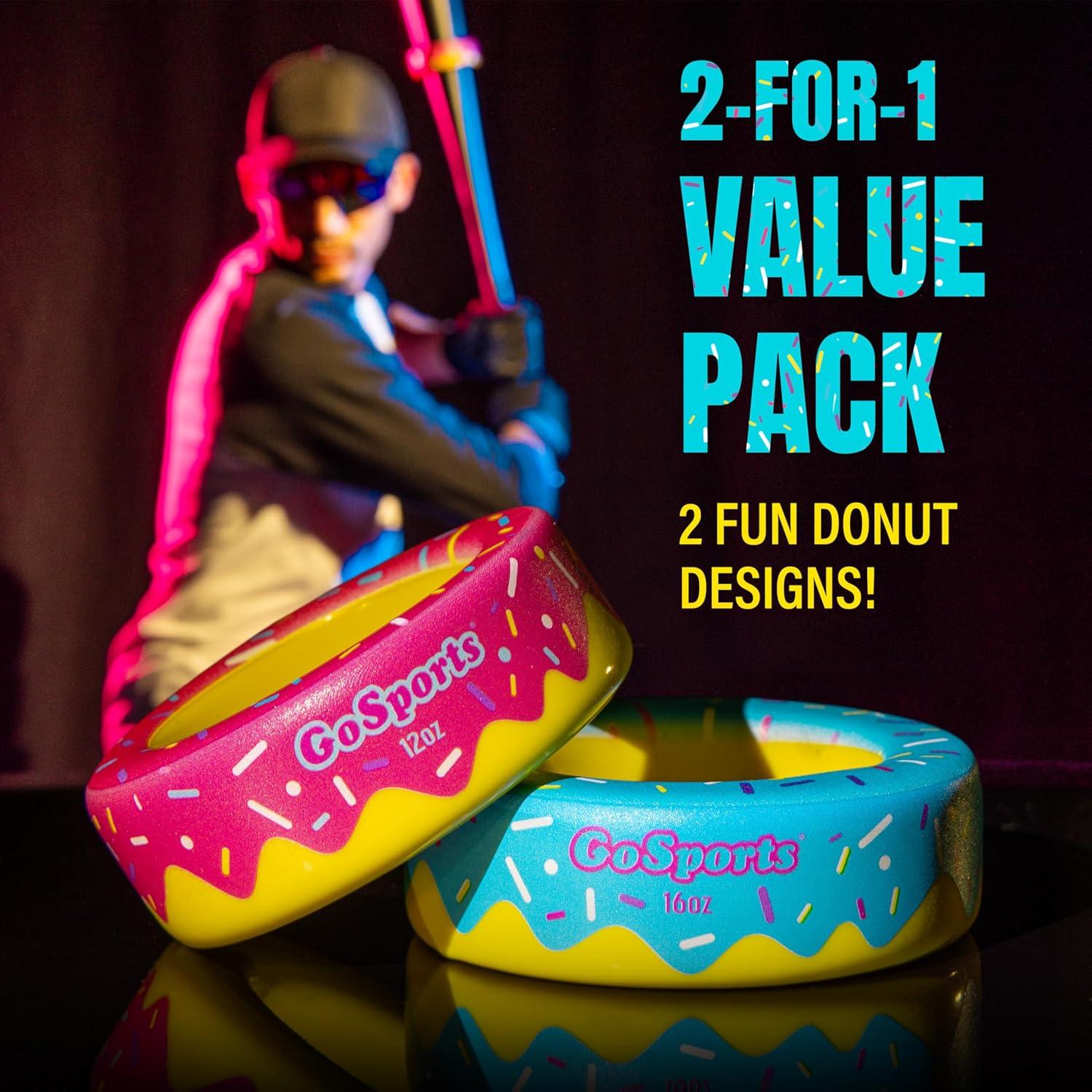 Donuts para Bate de Béisbol GoSports - Paquete de 2 Pesas 0.34kg y 0.45kg