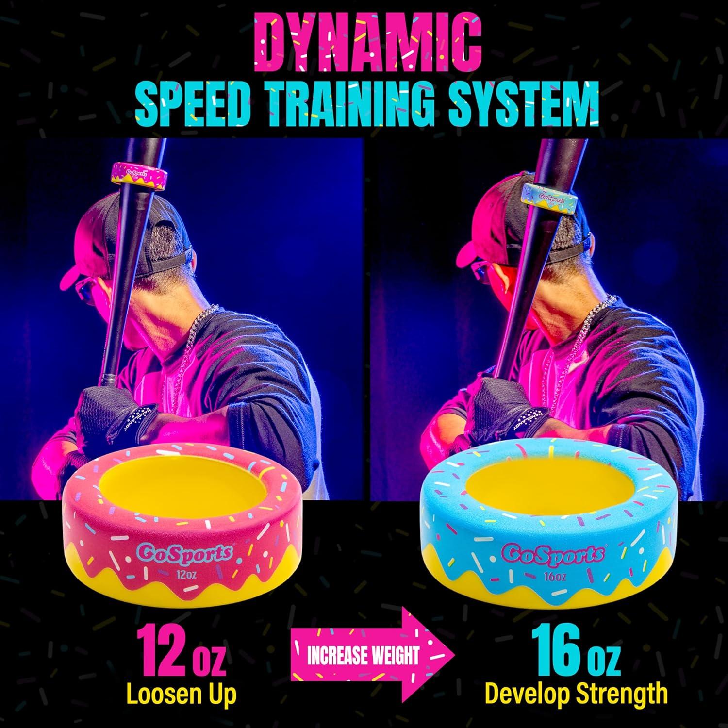 Donuts para Bate de Béisbol GoSports - Paquete de 2 Pesas 0.34kg y 0.45kg