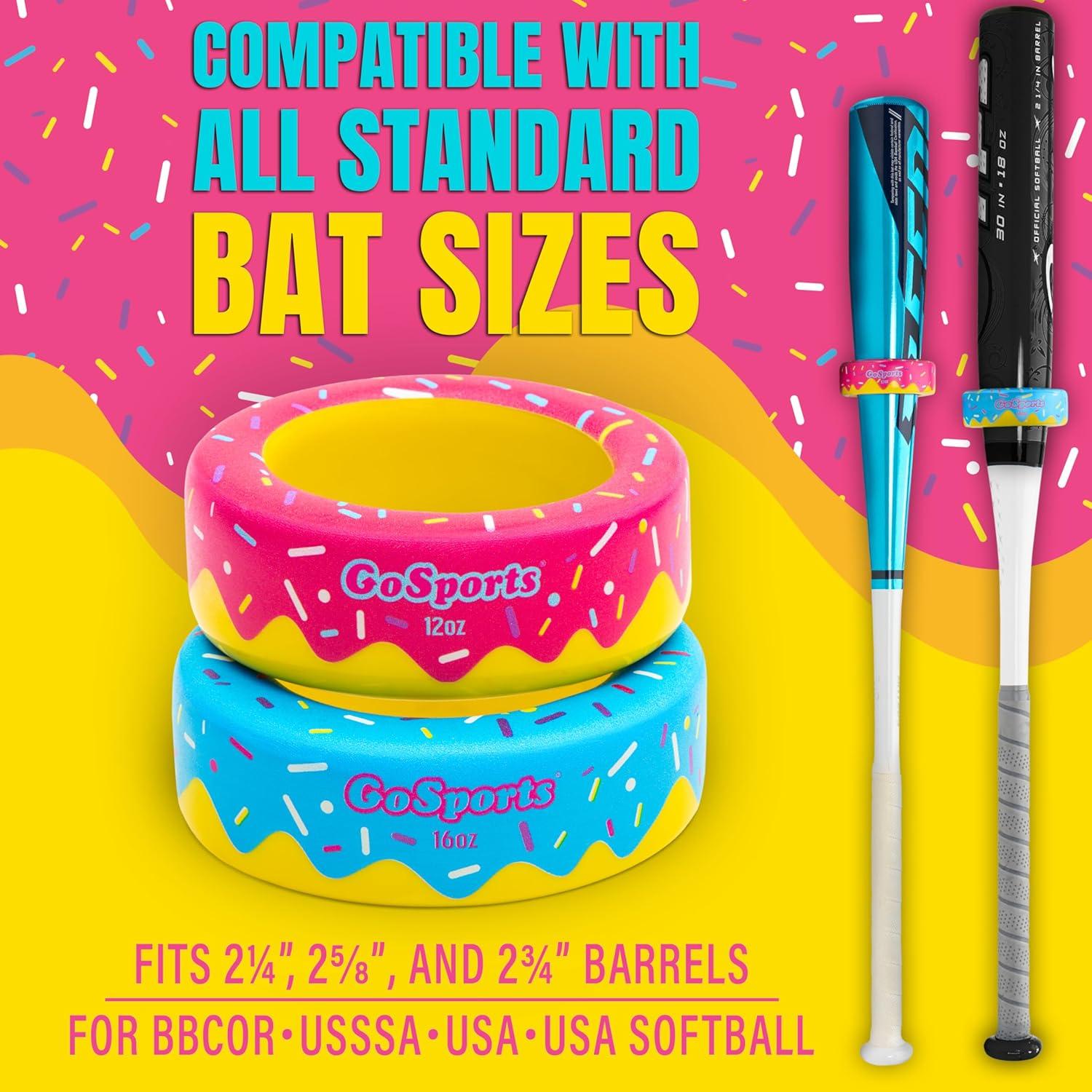 Donuts para Bate de Béisbol GoSports - Paquete de 2 Pesas 0.34kg y 0.45kg