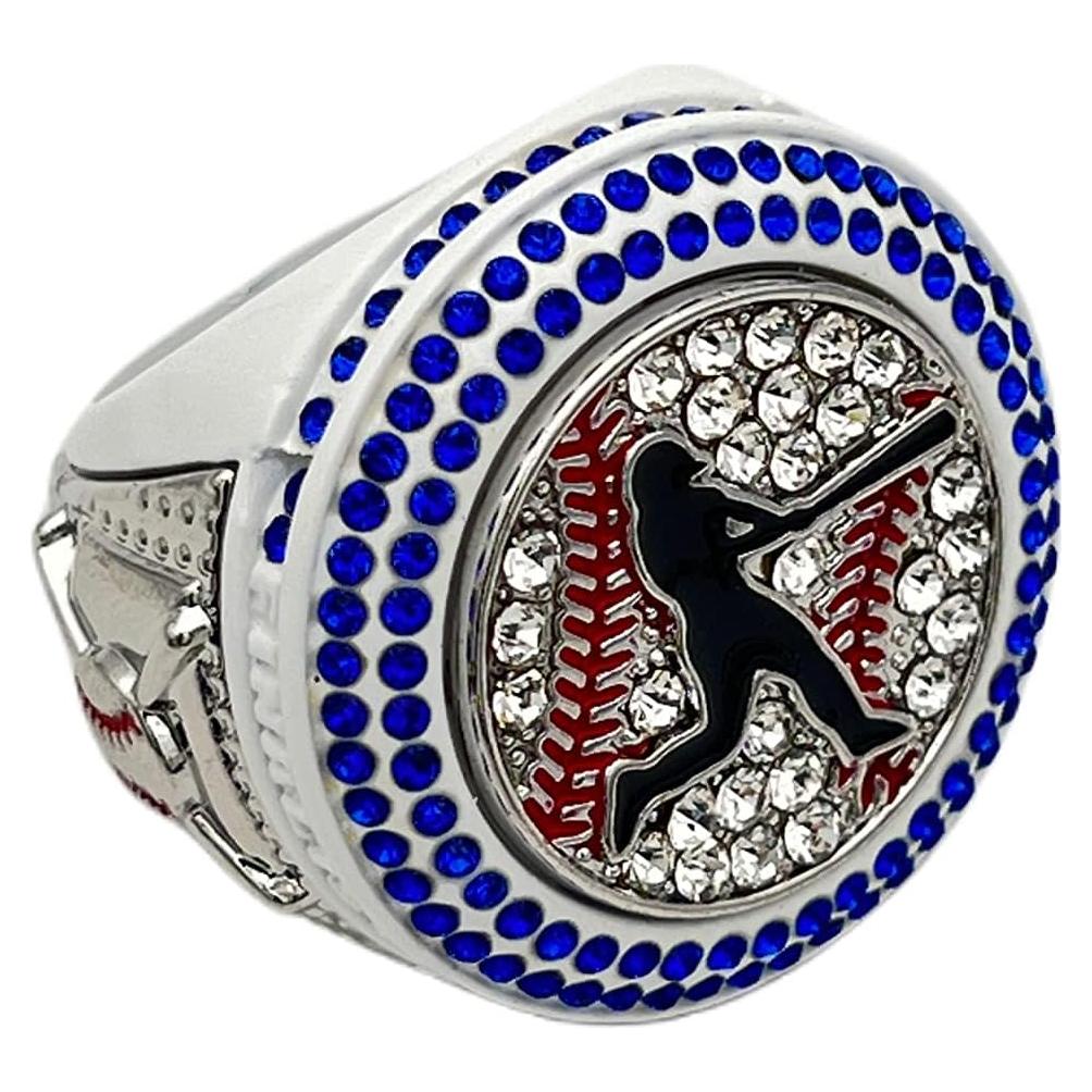 Anillo de Bateador Deluxe Softbol Béisbol Finalista Azul