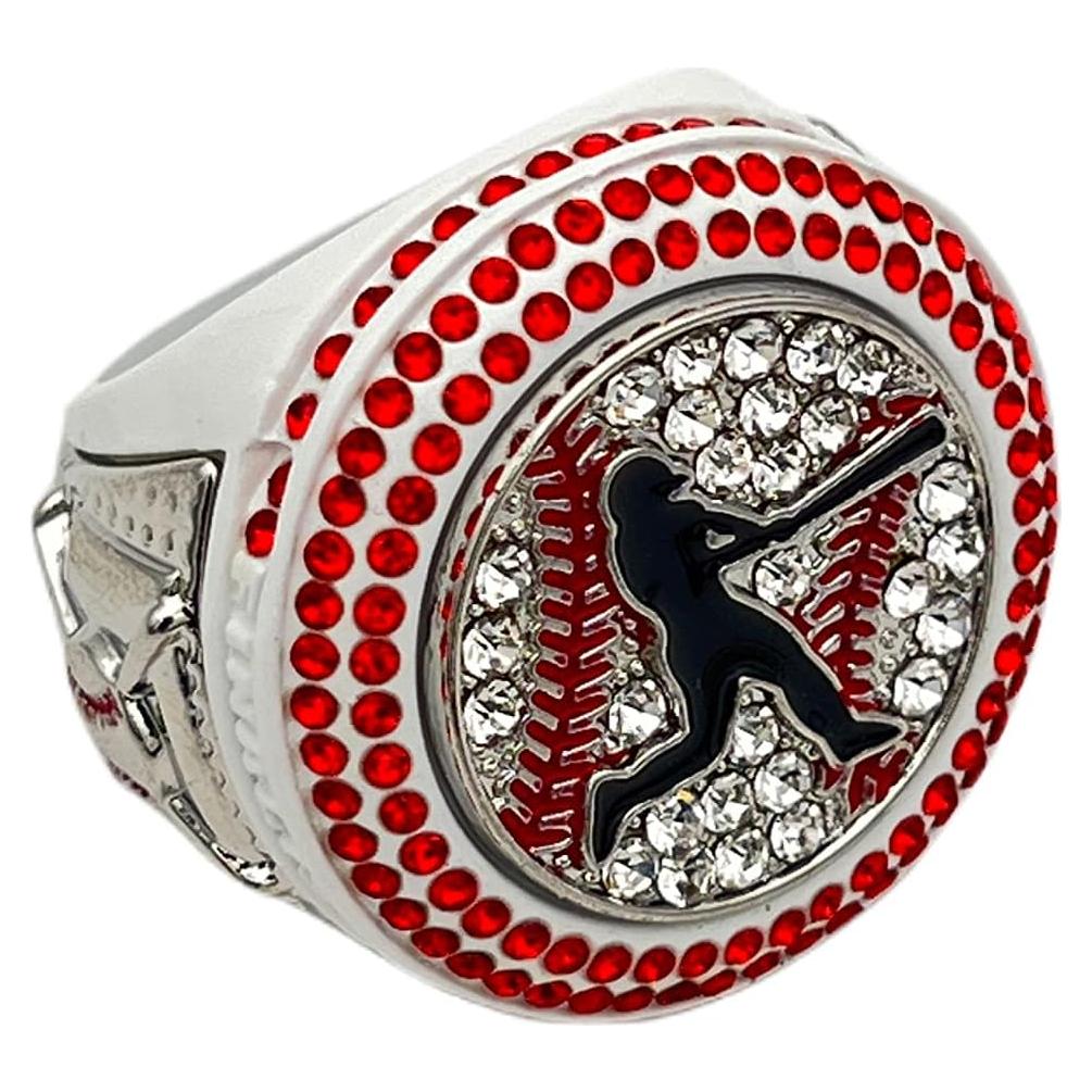 Anillo de Bateador Deluxe Softbol Béisbol Blanco Rojo 28-10