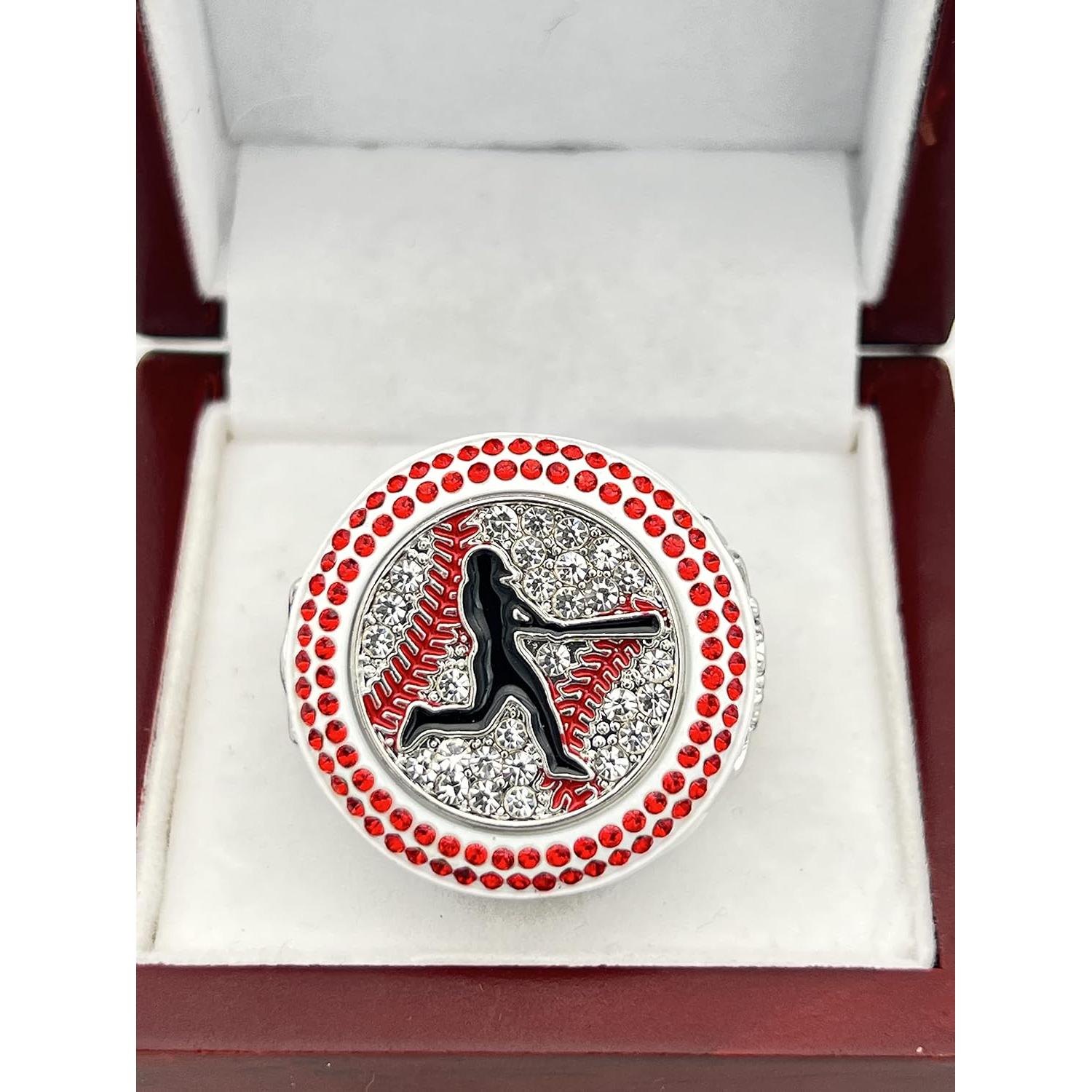 Anillo de Bateador Deluxe Softbol Béisbol Blanco Rojo 28-10