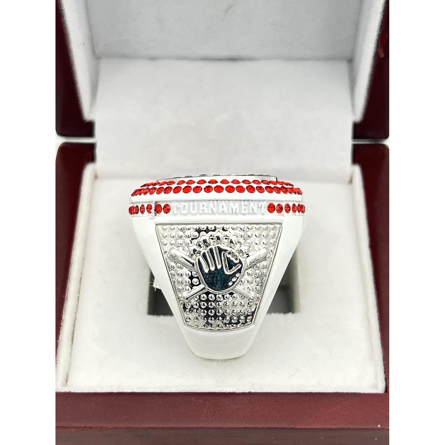Anillo de Bateador Deluxe Softbol Béisbol Blanco Rojo 28-10