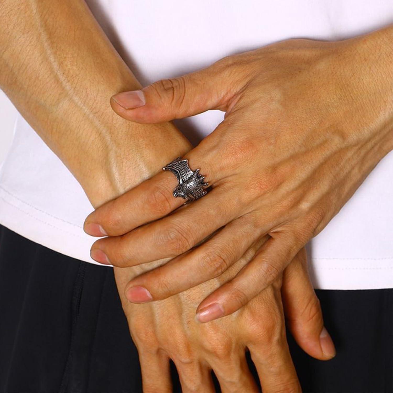 Anillo de Murciélago Gótico Ajustable Halloween - 3 Pcs