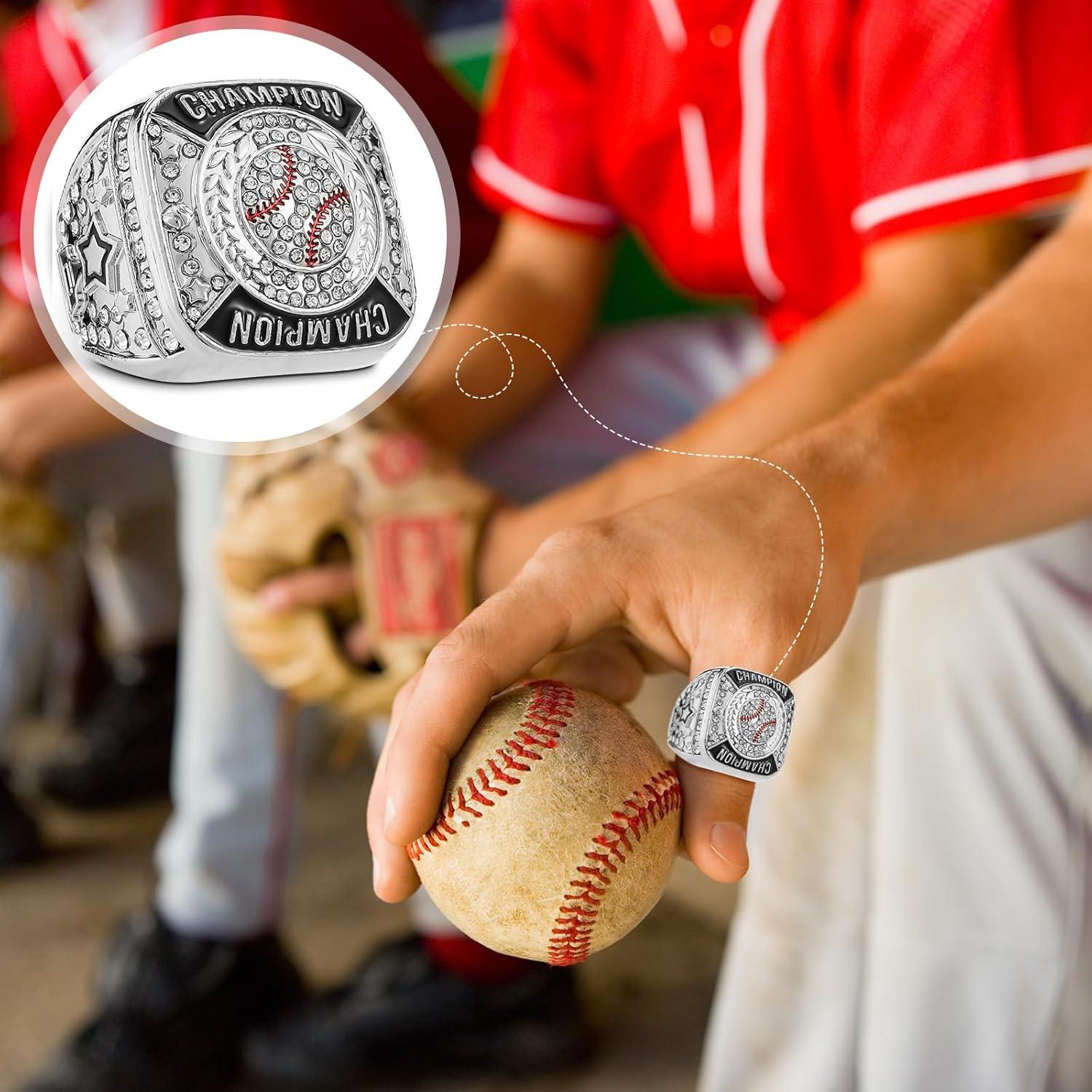 Juego de 12 Anillos de Campeonato de Béisbol Landical Plateado