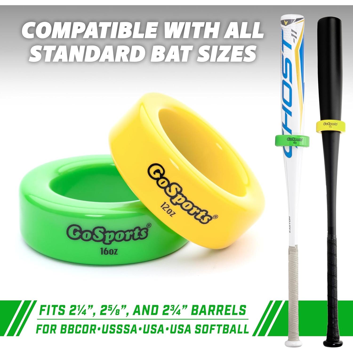 Pesas para Bate de Béisbol y Softbol GoSports - Paquete de 2 Donuts 0.34 kg y 0.45 kg