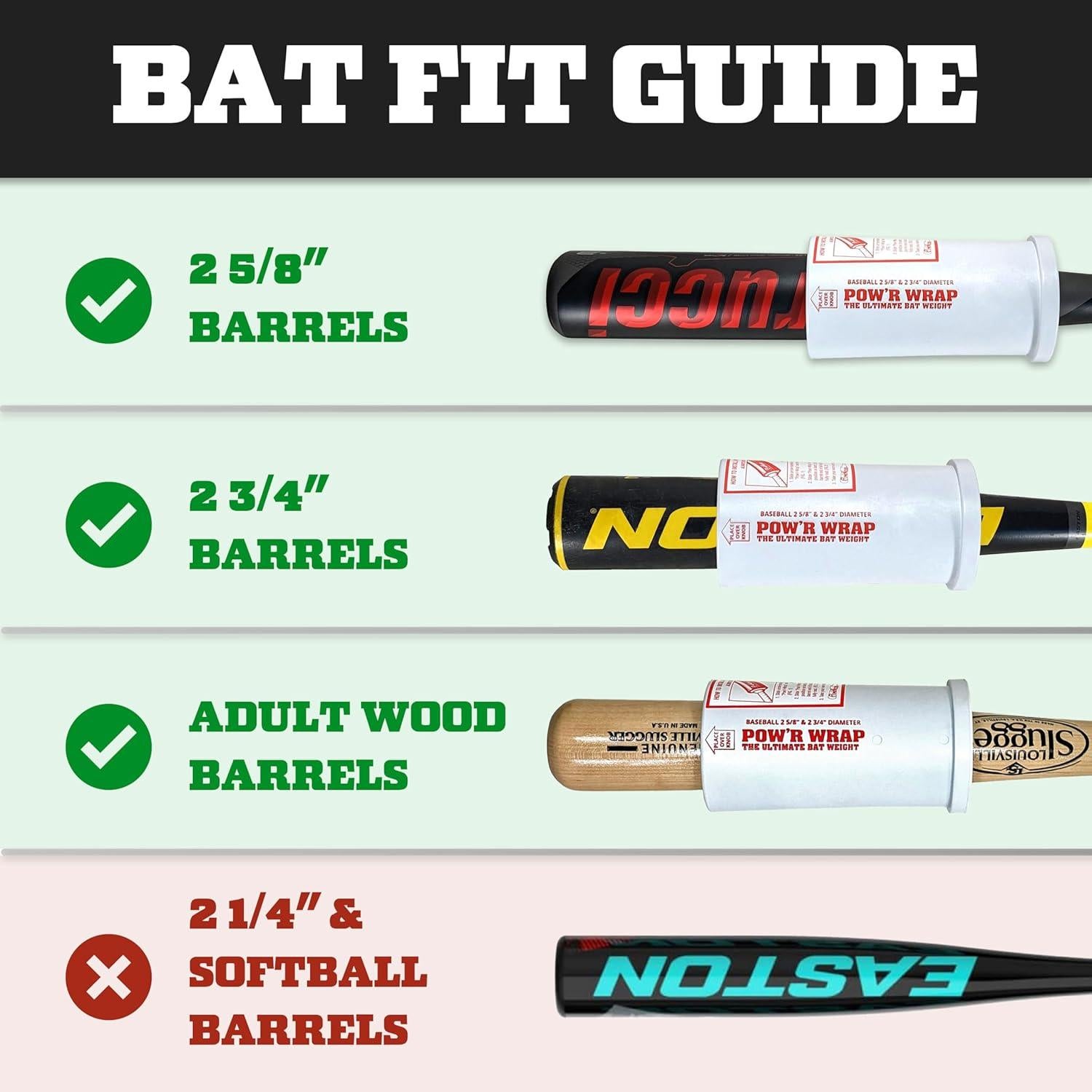 Peso de bate Pow'r Wrap 680g para béisbol, barril grande