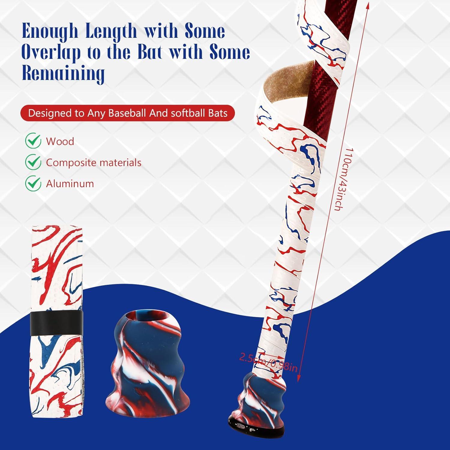 Cinta de agarre para bate de béisbol LUODAKA 110cm con pomo