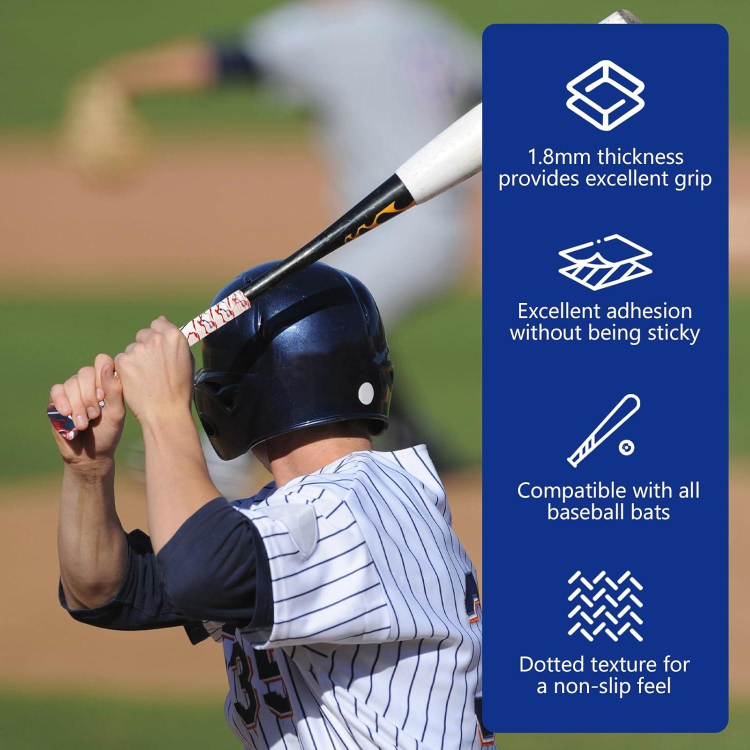 Cinta de agarre para bate de béisbol LUODAKA 110cm con pomo