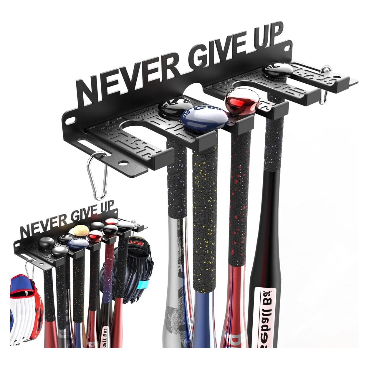 Soporte de Bate de Béisbol Veimia para 10 Bates - Montaje en Pared