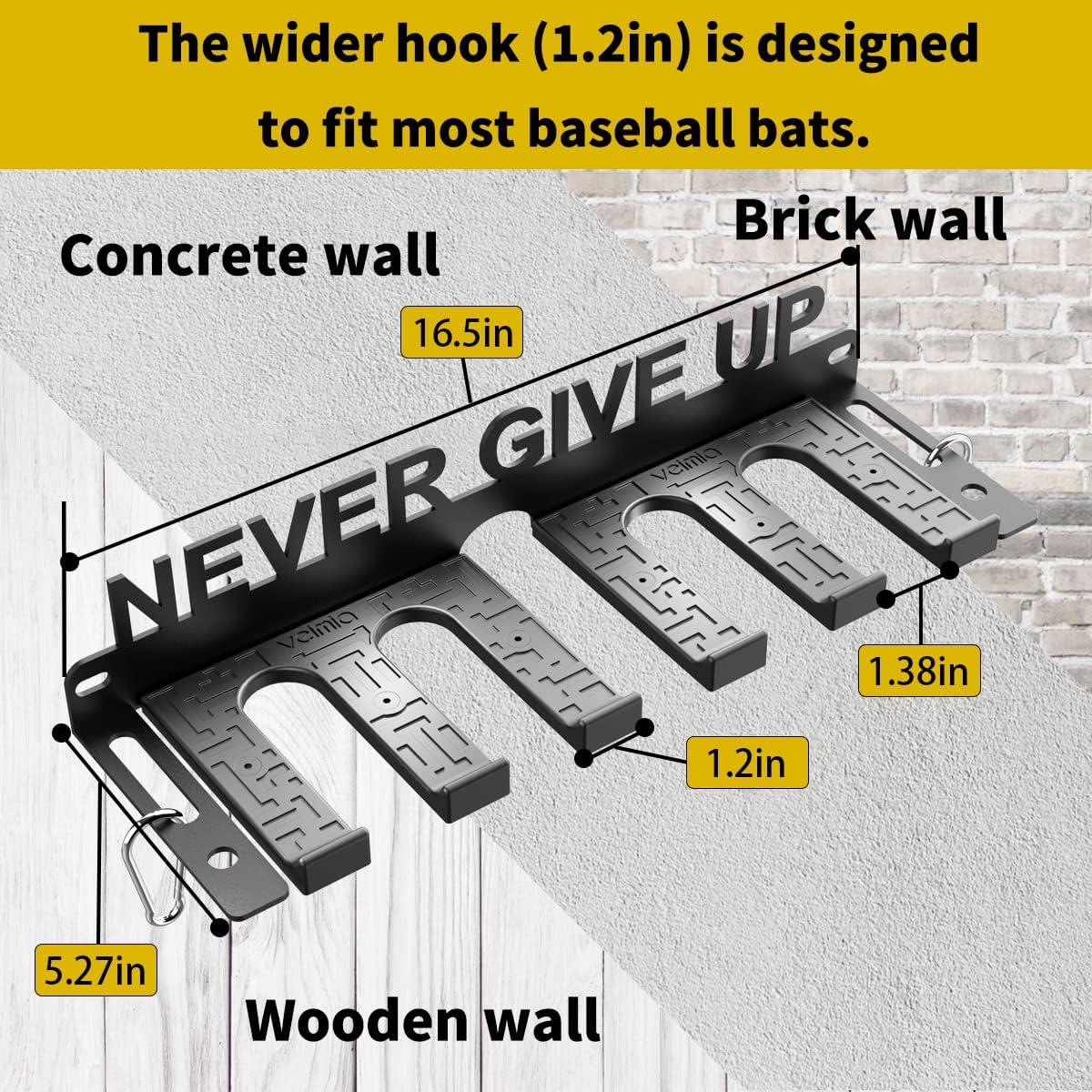 Soporte de Bate de Béisbol Veimia para 10 Bates - Montaje en Pared