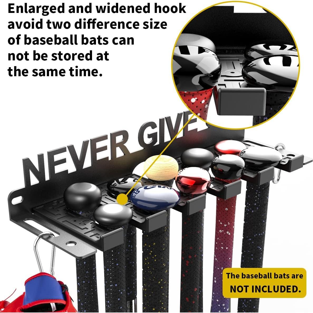 Soporte de Bate de Béisbol Veimia para 10 Bates - Montaje en Pared