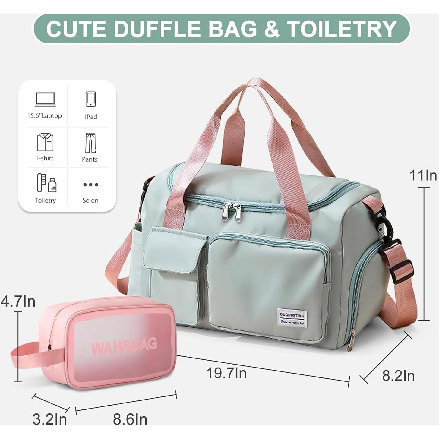 Bolsa de Gimnasio BEULPTN Verde Duffle con Compartimento