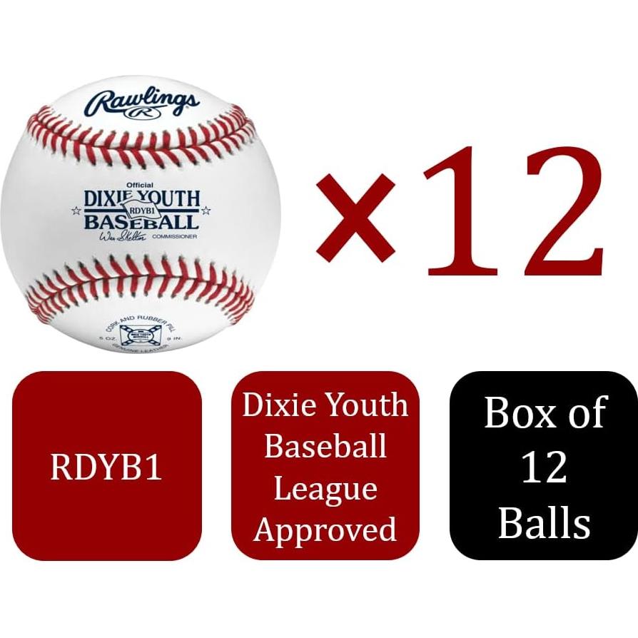 Pelotas de béisbol Rawlings RSGRDYB1-DZ Juvenil 12 unidades