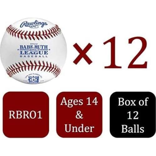 Pelotas de béisbol Rawlings RBRO1 - Liga Babe Ruth - 12 Unidades