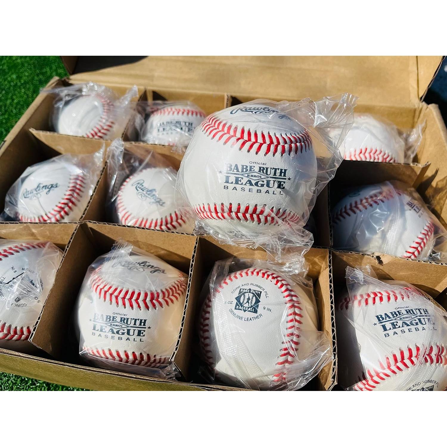 Pelotas de béisbol Rawlings RBRO1 - Liga Babe Ruth - 12 Unidades