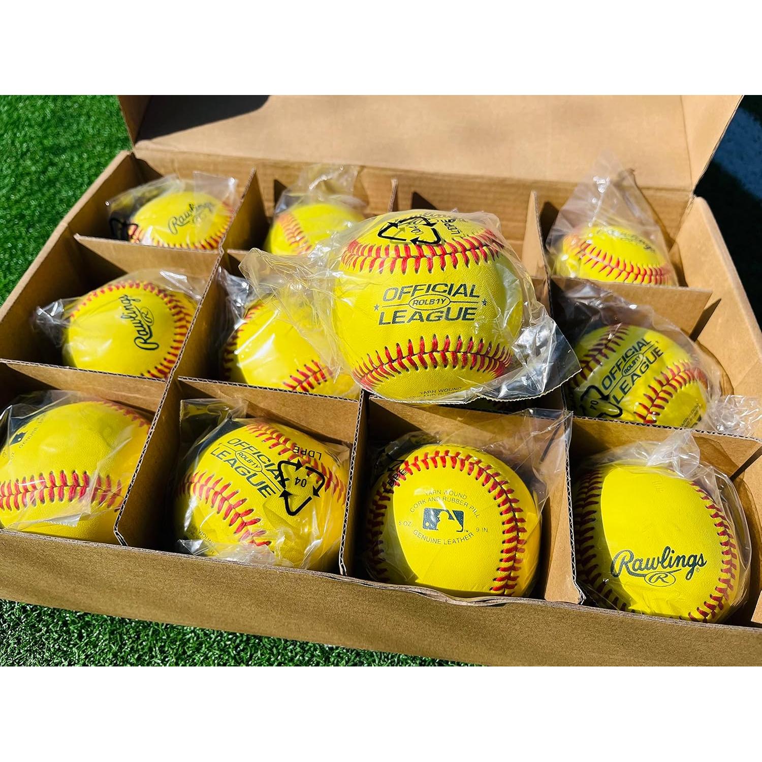 Pelotas de béisbol de práctica Rawlings - 12 unidades - Amarillo