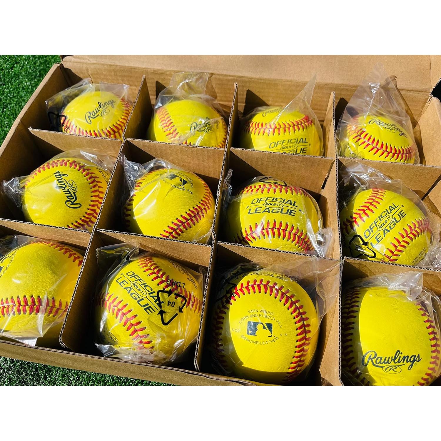 Pelotas de béisbol de práctica Rawlings - 12 unidades - Amarillo