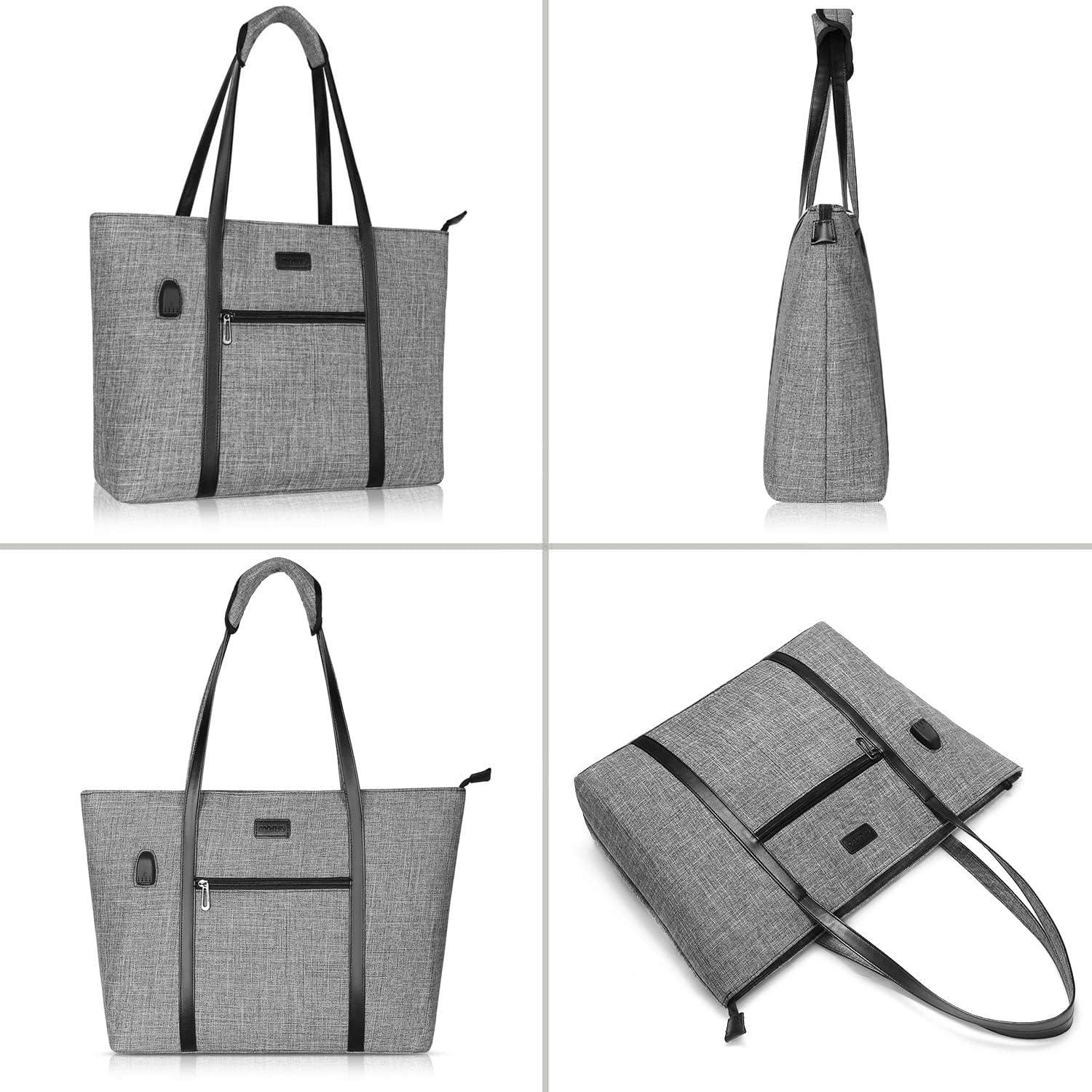 Bolsa Tote para Laptop MOSISO 17.3" USB Gris Mujer