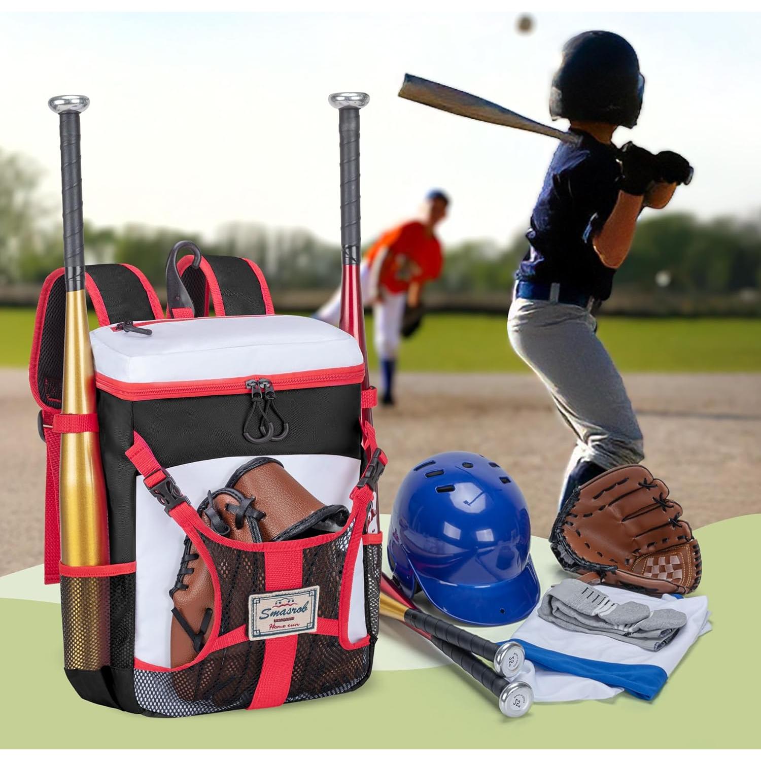 Bolsa de béisbol juvenil Smasrob Sm00101 negra con soporte