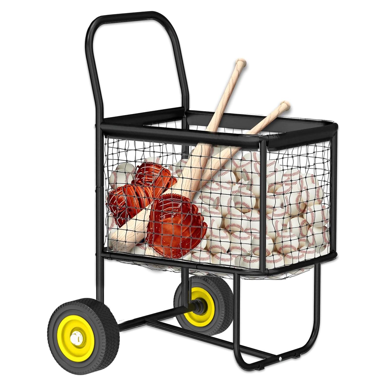 Carro de béisbol JOSPOW con ruedas, capacidad 300 pelotas