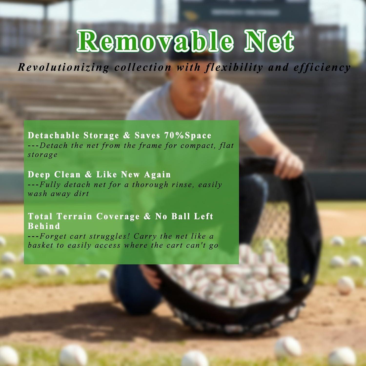 Carro de béisbol JOSPOW con ruedas, capacidad 300 pelotas