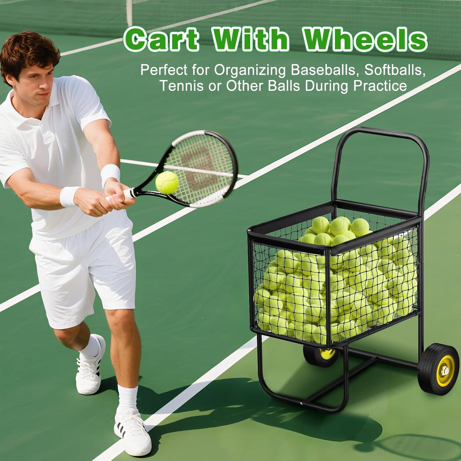 Carro de béisbol JOSPOW con ruedas, capacidad 300 pelotas
