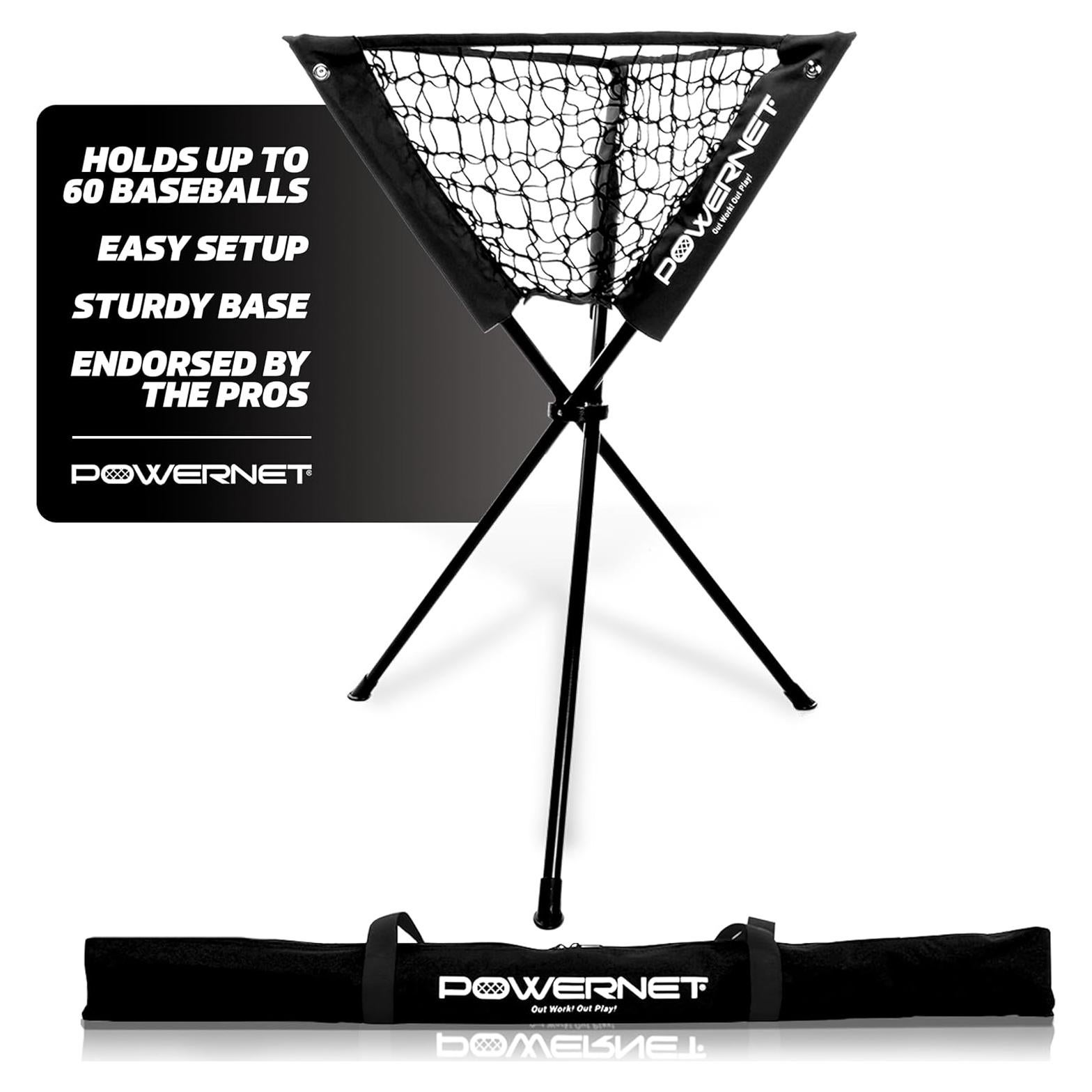 Caddy Portátil de Pelotas PowerNet para Béisbol y Softbol