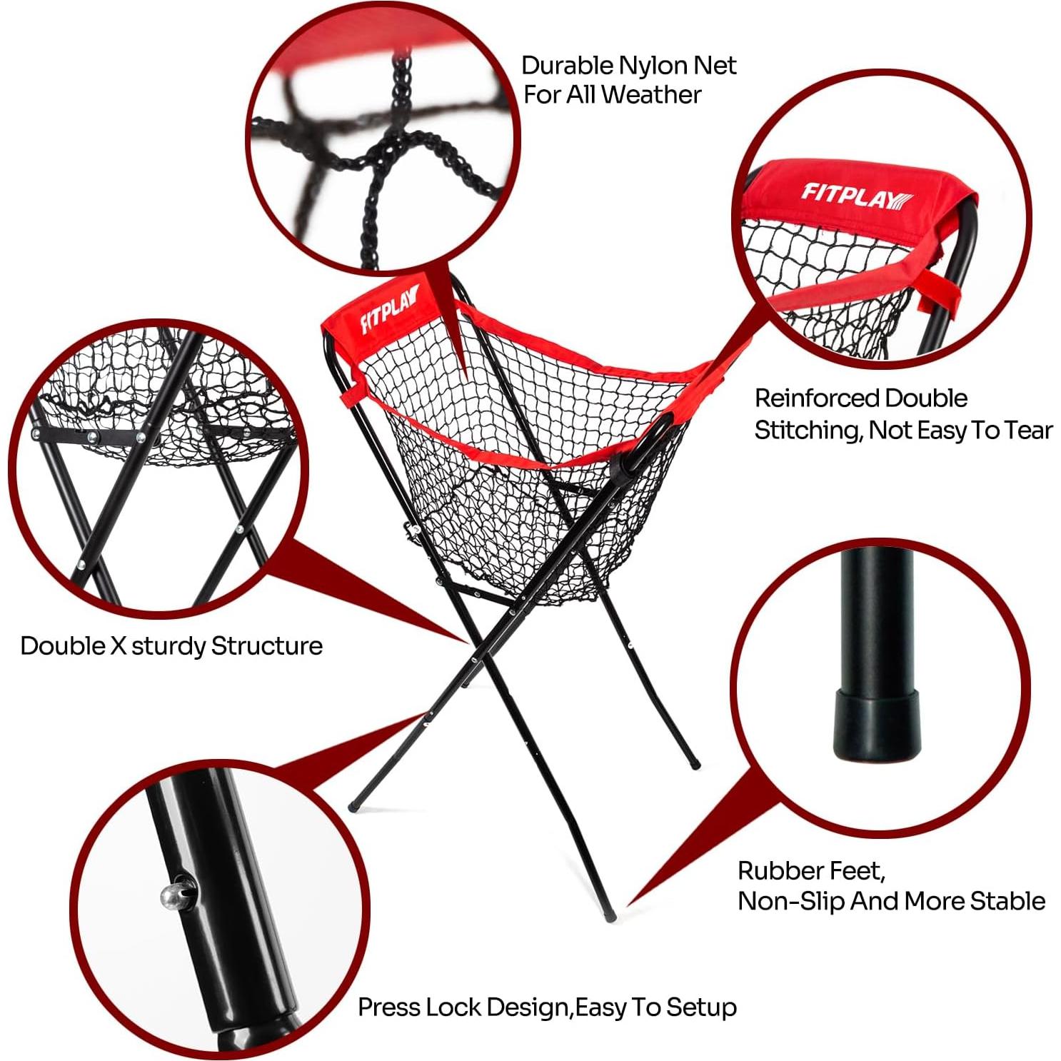 Caddy de Béisbol WEEPALM Extra Grande - Capacidad 100 Pelotas