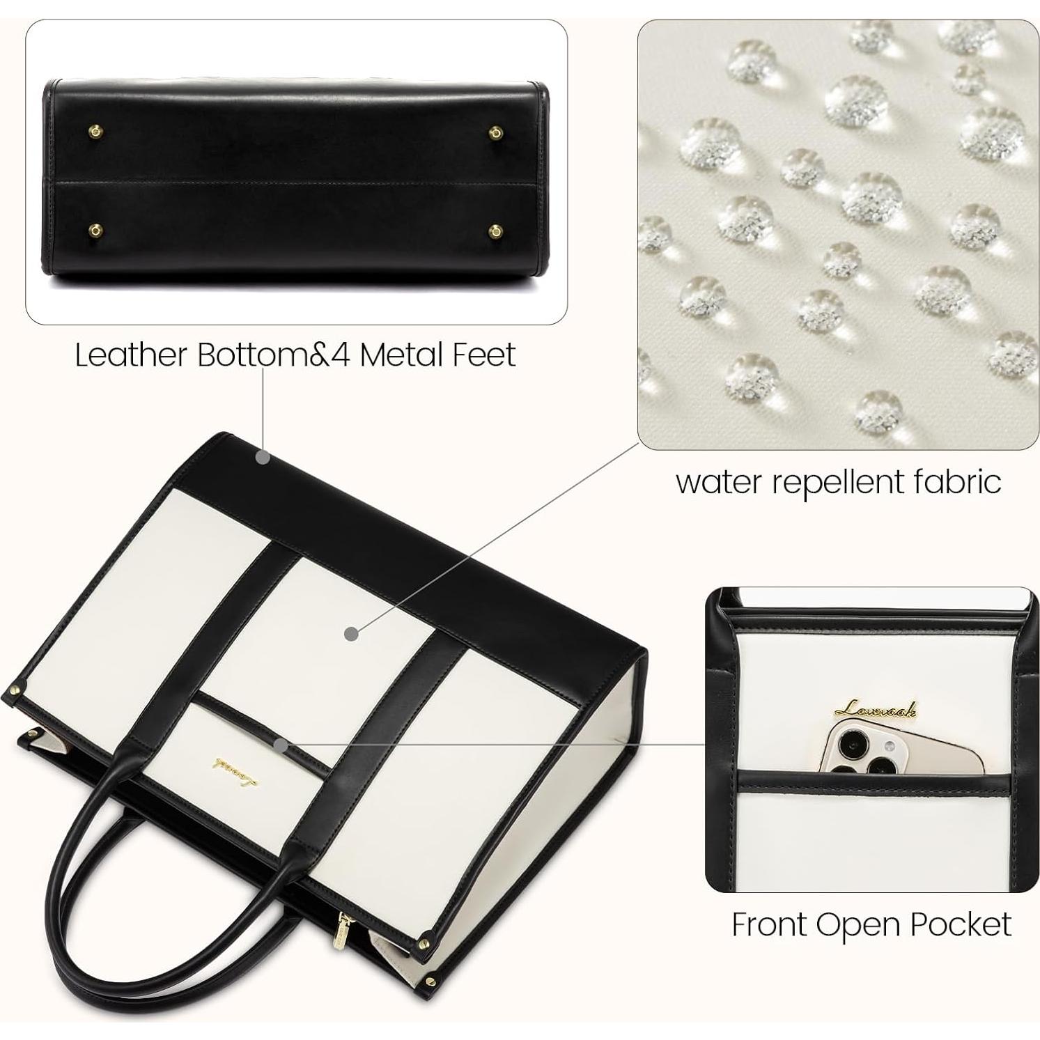 Bolsa Tote LOVEVOOK para Laptop 15.6" Beige-negro