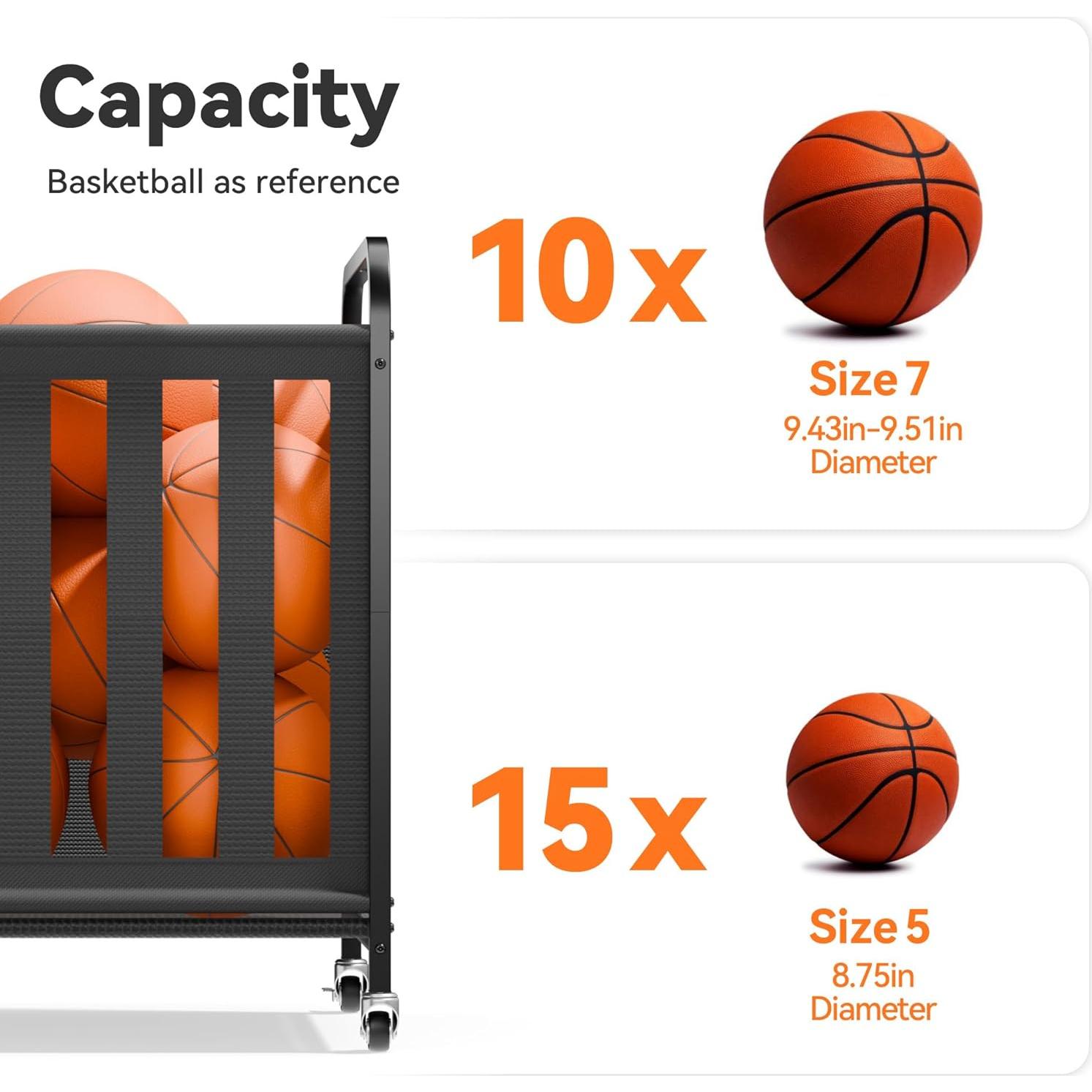 Carro de Almacenamiento de Pelotas Niffgaff - Metal Negro