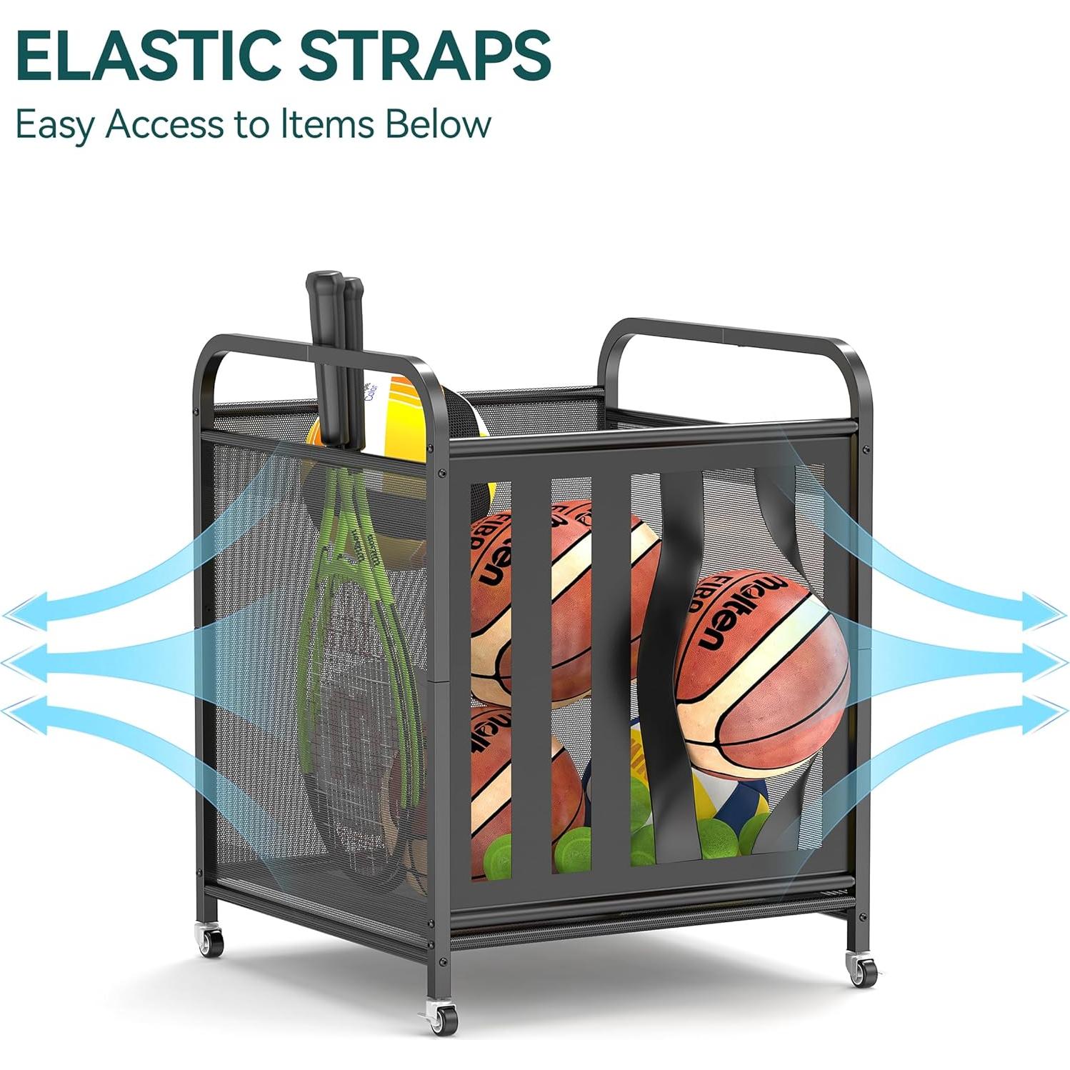 Carro de Almacenamiento de Pelotas Niffgaff - Metal Negro