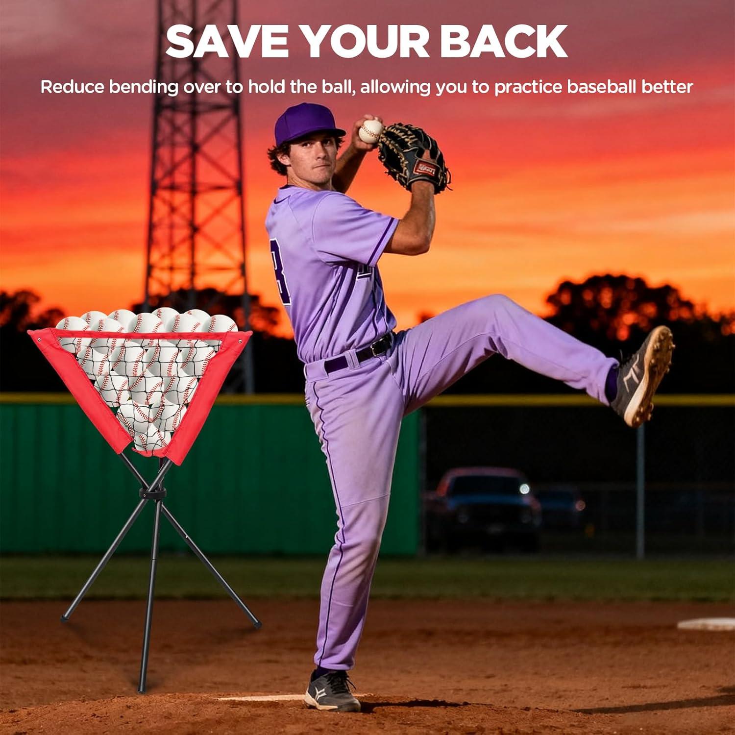 Caddy de Pelotas de Béisbol JISPOORT - Soporte Portátil 60 Pelotas