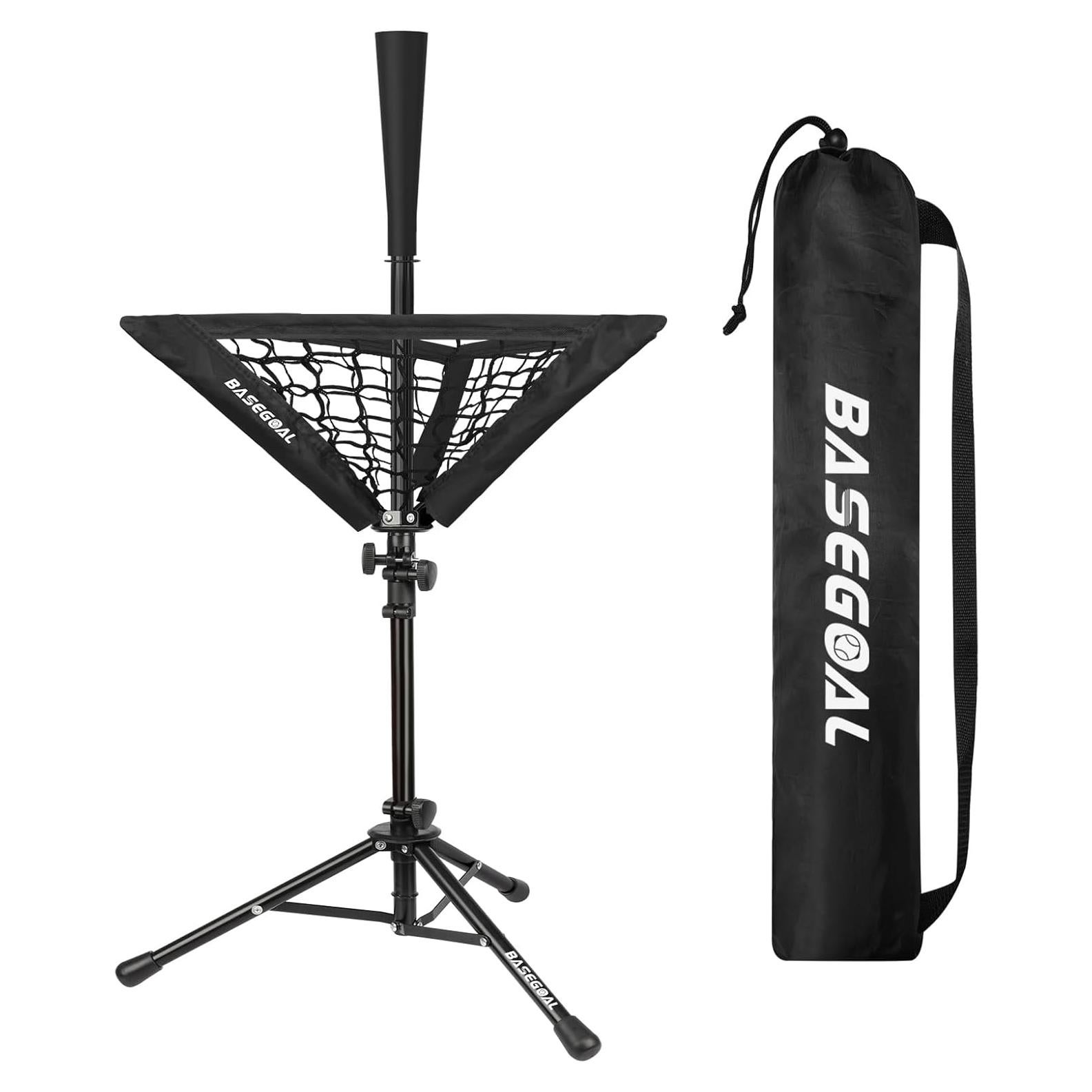 Tee de Bateo Portátil BaseGoal con Caddy para Pelotas