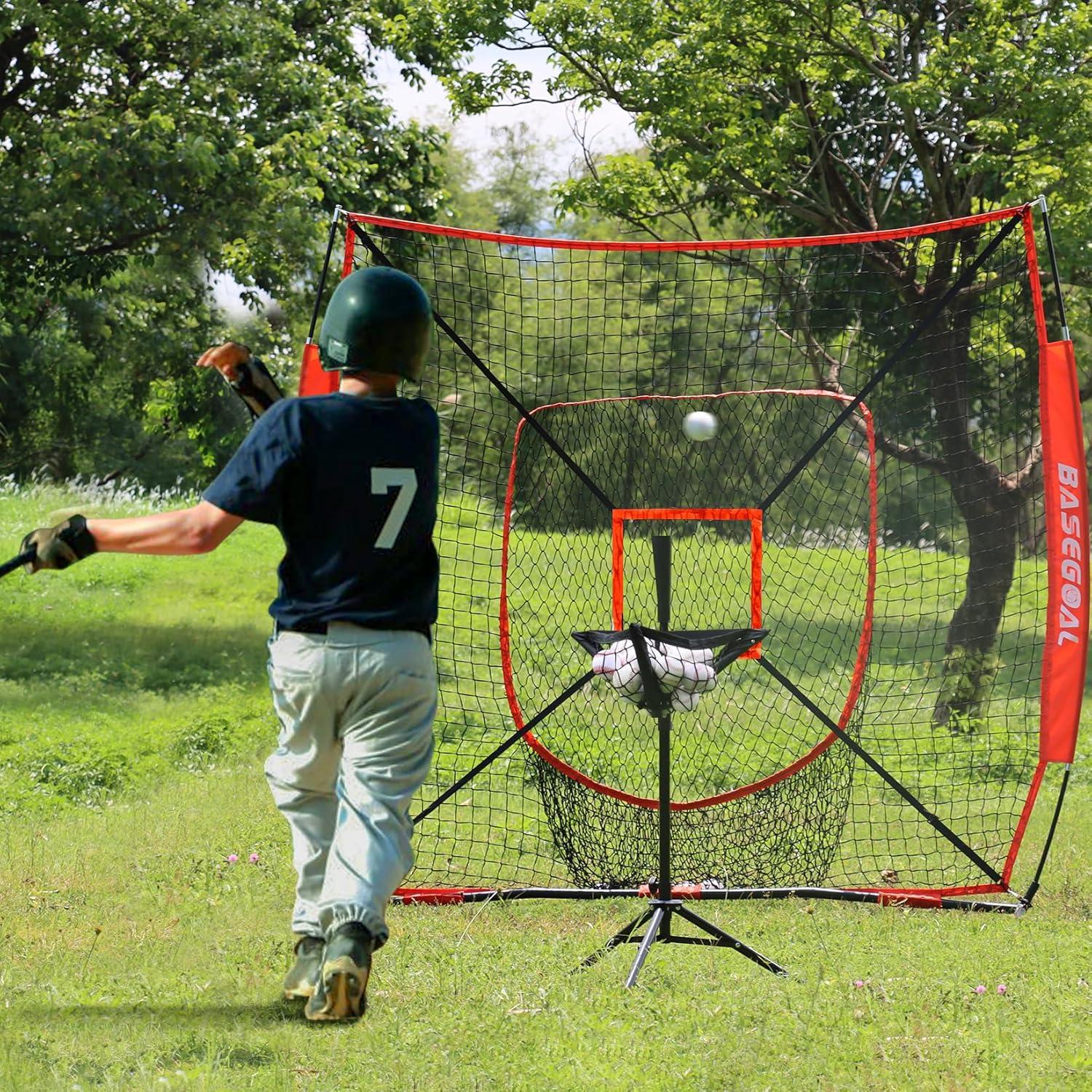 Tee de Bateo Portátil BaseGoal con Caddy para Pelotas