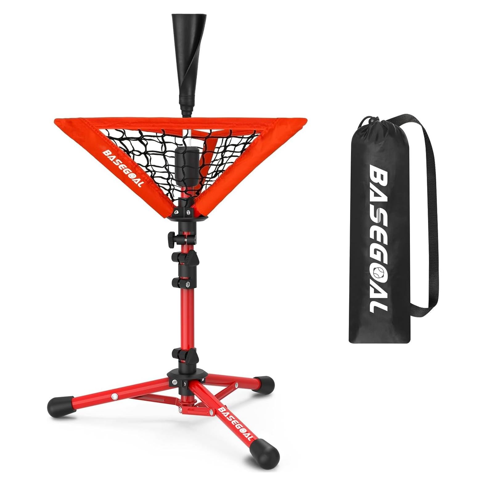 Tee de Béisbol BaseGoal para Niños Ajustable + Caddy de Pelotas