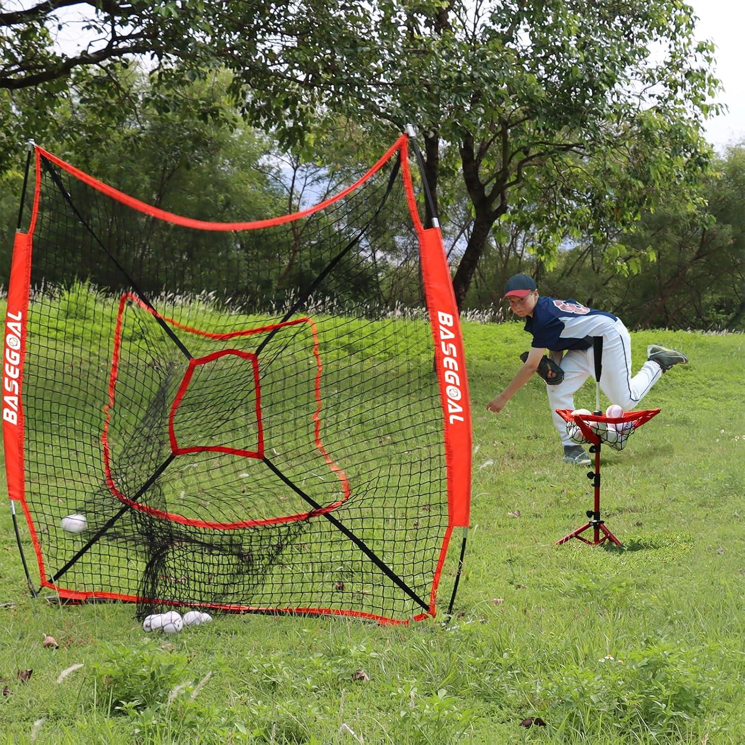 Tee de Béisbol BaseGoal para Niños Ajustable + Caddy de Pelotas