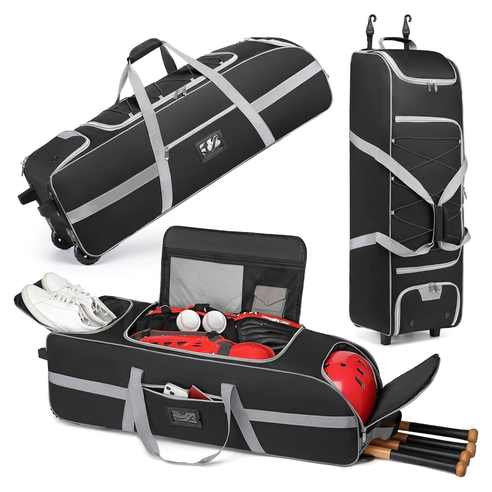 Bolsa de Béisbol con Ruedas JMIANeodark 86L, 5 Compartimentos