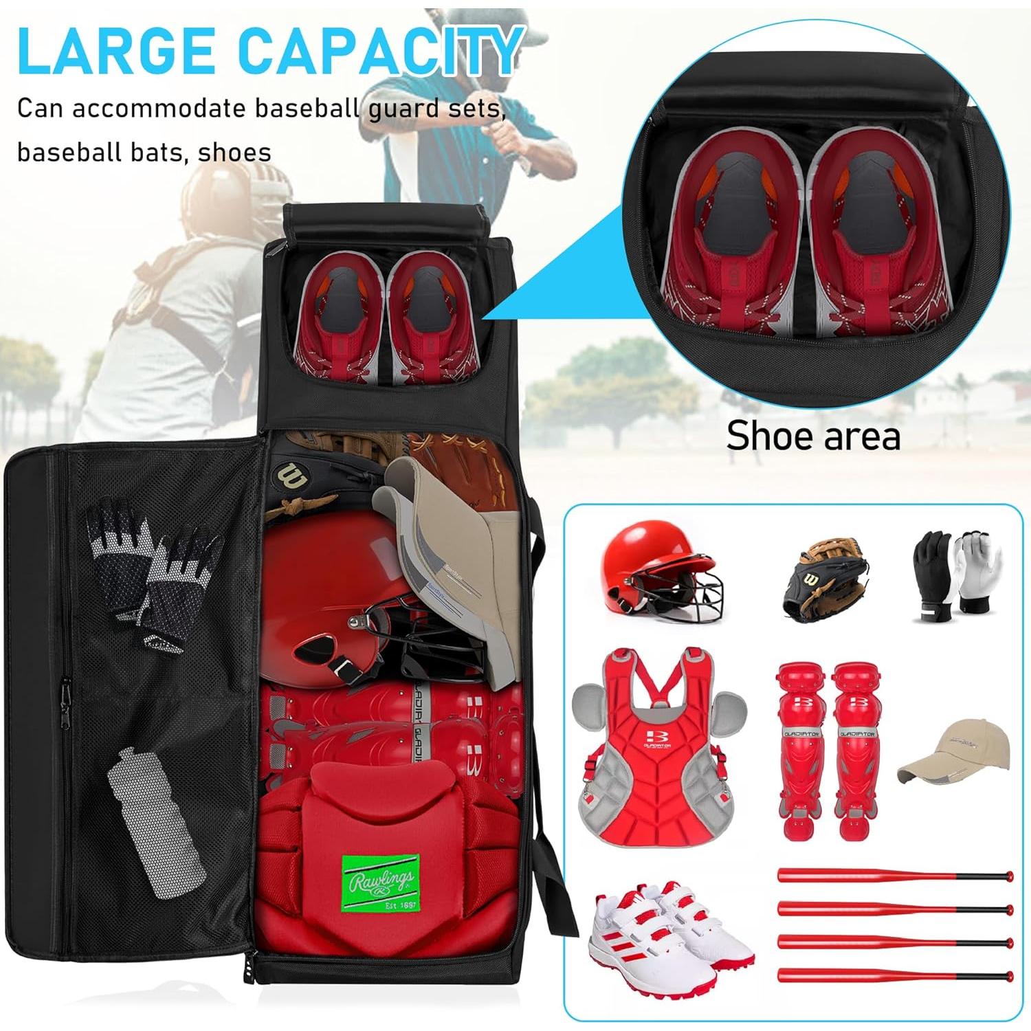 Bolsa de Béisbol Grande con Ruedas TORIBIO 91.44x30.99cm