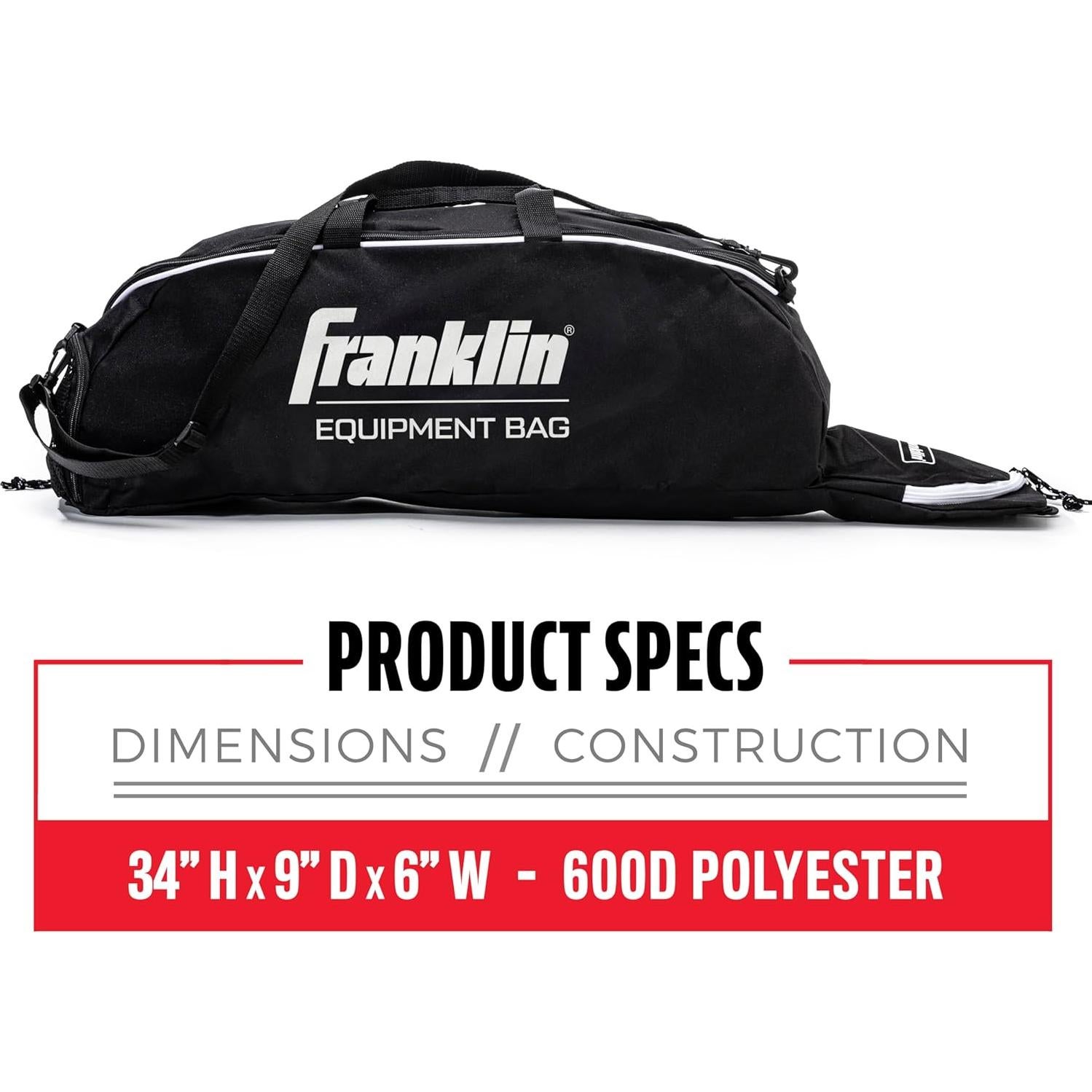 Bolsa de Bate de Béisbol Franklin Sports Junior - Capacidad 3 Bates