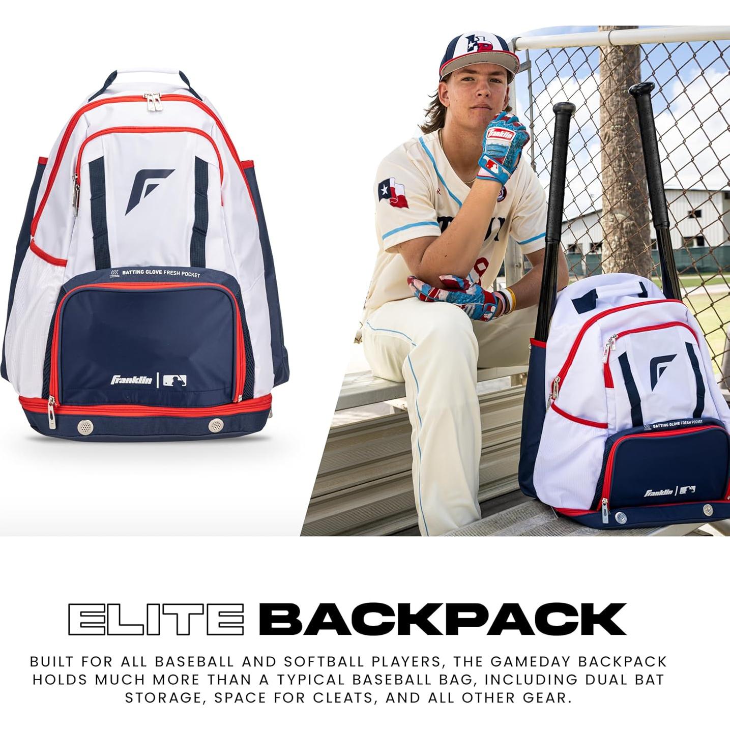 Mochila de béisbol Gameday Franklin Sports - Impermeable 53cm