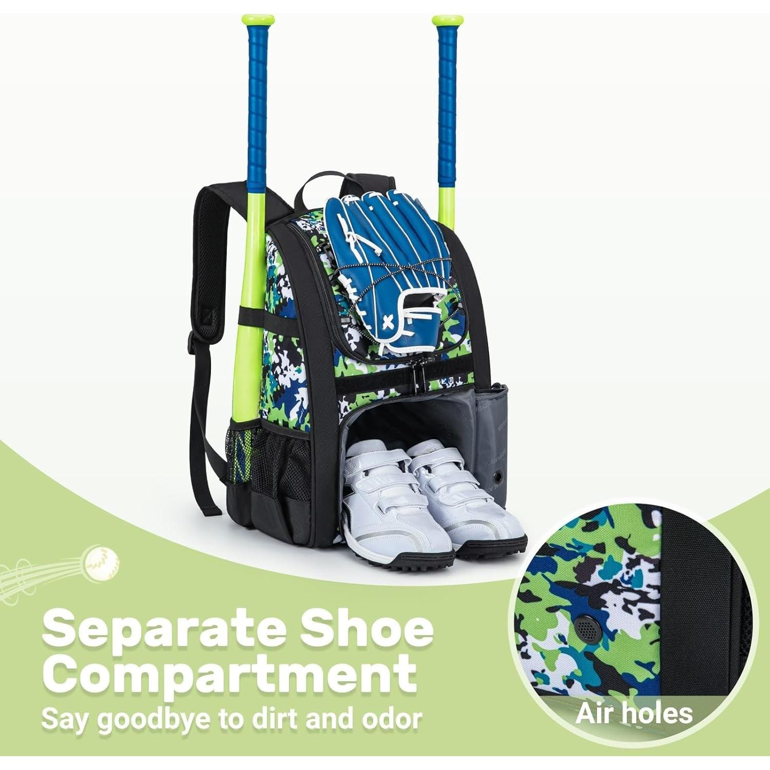 Bolsa de béisbol juvenil KAVIGOR 30L con compartimento para zapatos