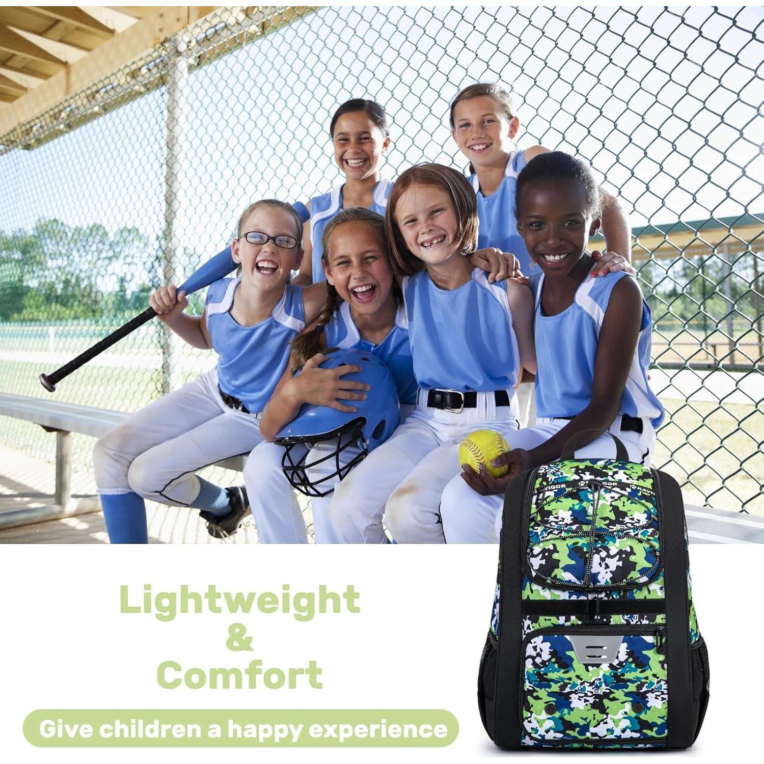 Bolsa de béisbol juvenil KAVIGOR 30L con compartimento para zapatos