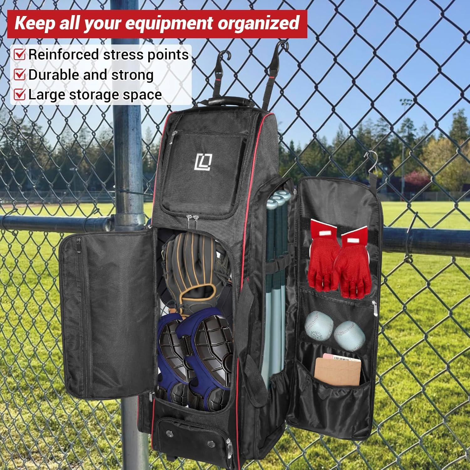 Bolsa de Béisbol Rodante LIWSHWZ 71L con Compartimento para Zapatos